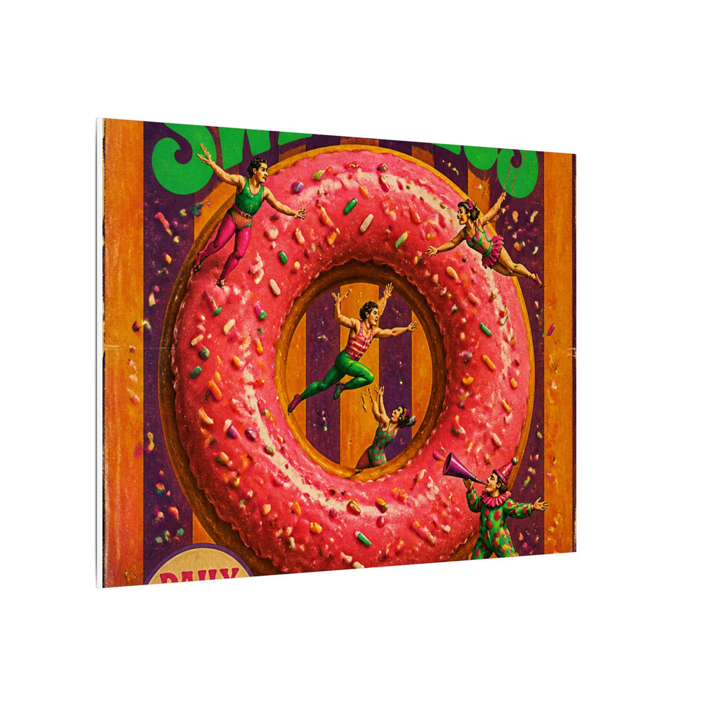 Donut Circus Ring Wall Art Canvas 24×36 Psychedelic Dining Room Decor Maximalist Print
