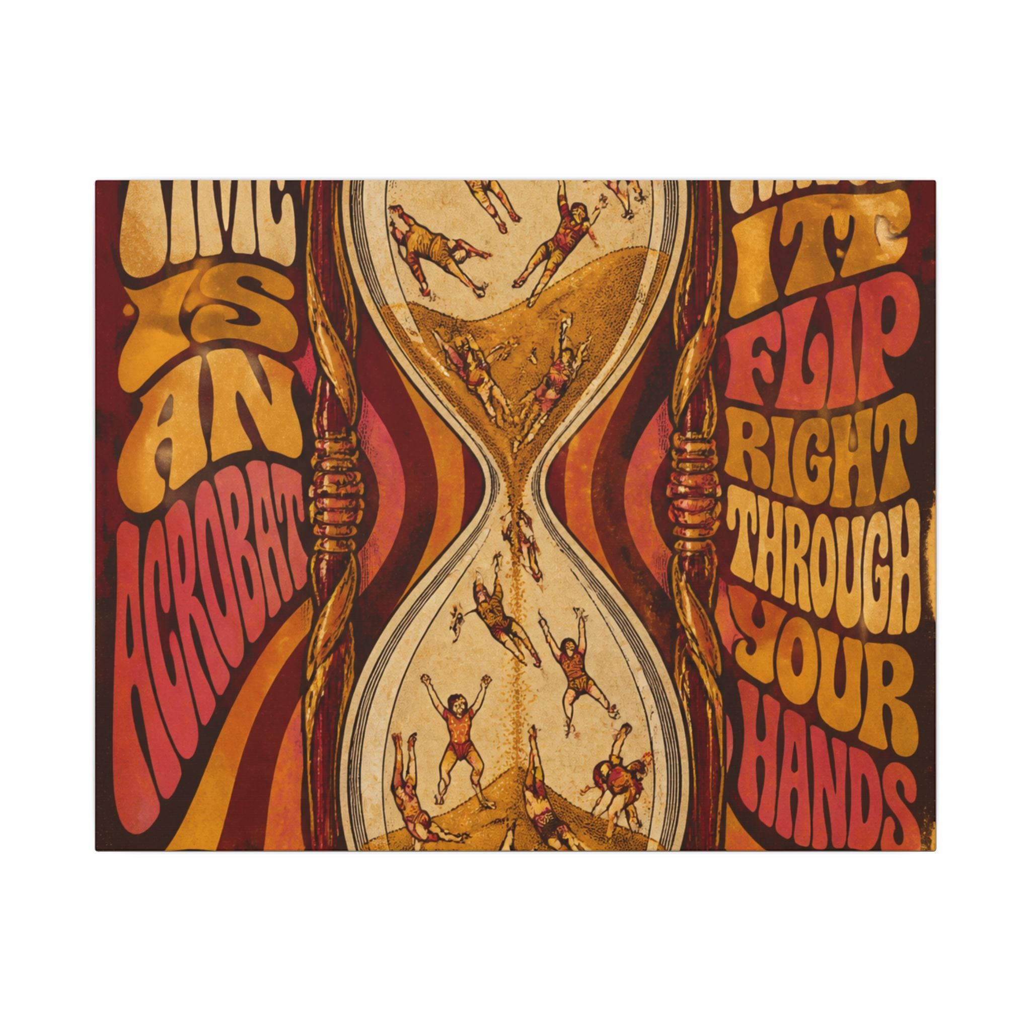 Hourglass Acrobats Wall Art Canvas 16×20 Psychedelic Cafe Decor Maximalist Print