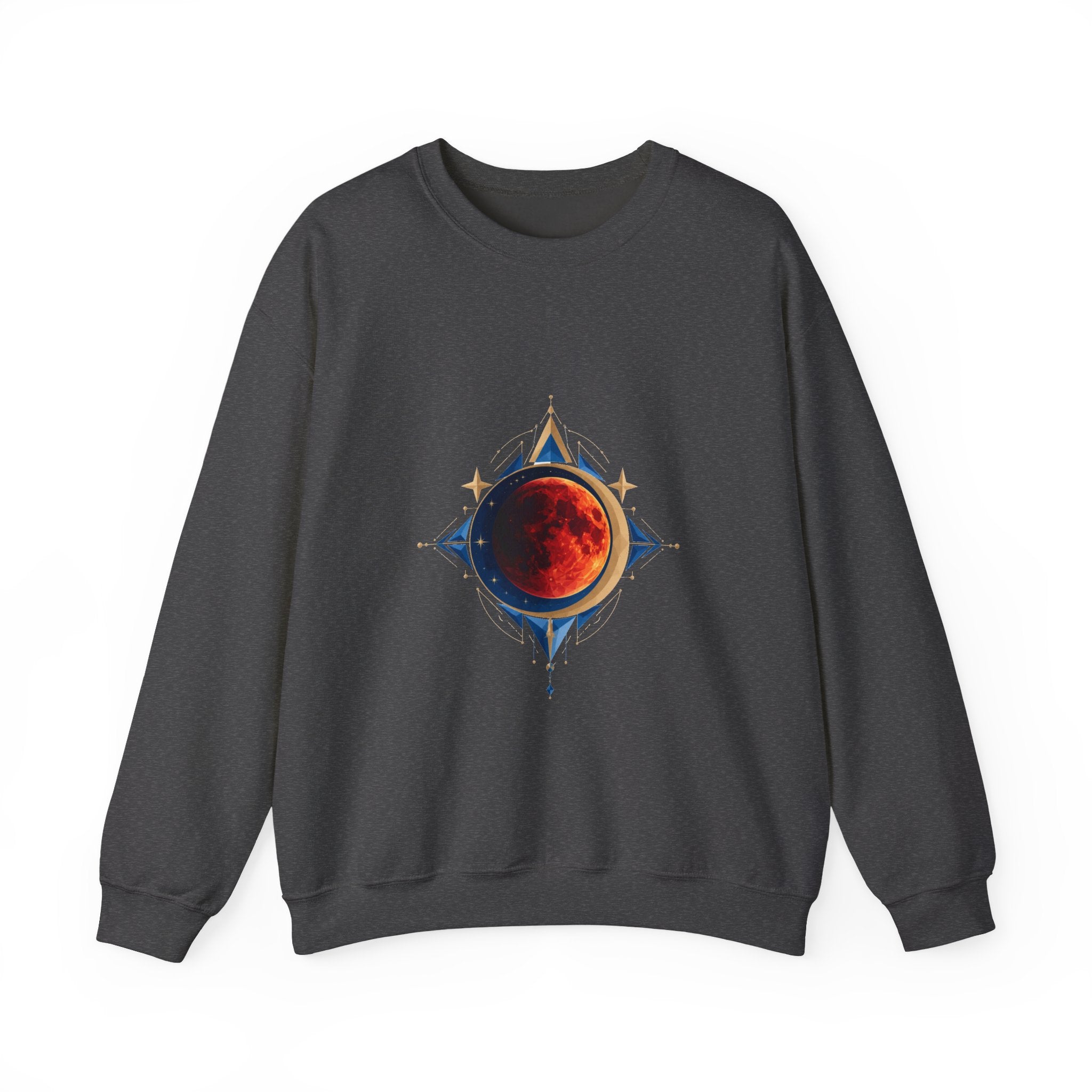 Matching Couple Sweatshirt - Solar & Lunar Eclipse Matching Couple Crewneck Sweatshirt Geometric Art His Hers Couple Gift - Design B
