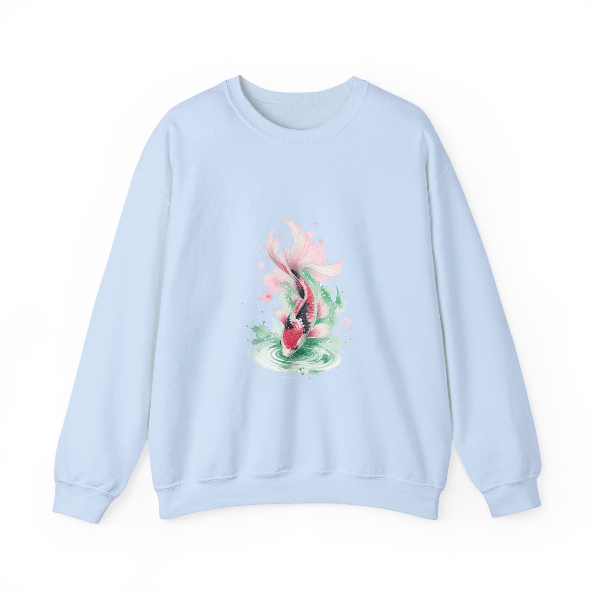 Matching Couple Sweatshirt - Koi Fish Yin Yang Matching Couple Premium Fleece Sweatshirt Watercolor Art His Hers Birthday Gift - Design B