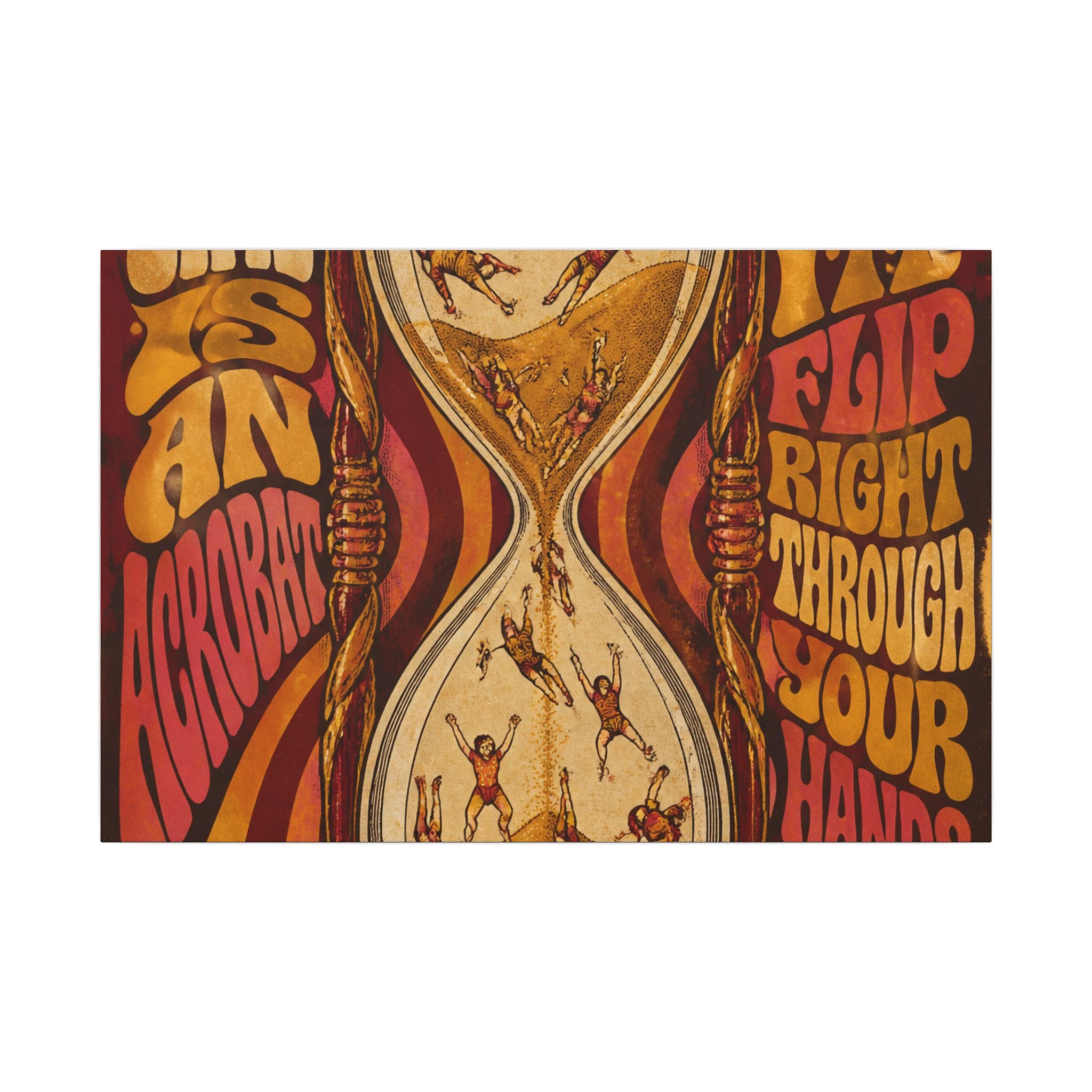 Hourglass Acrobats Wall Art Canvas 16×20 Psychedelic Cafe Decor Maximalist Print