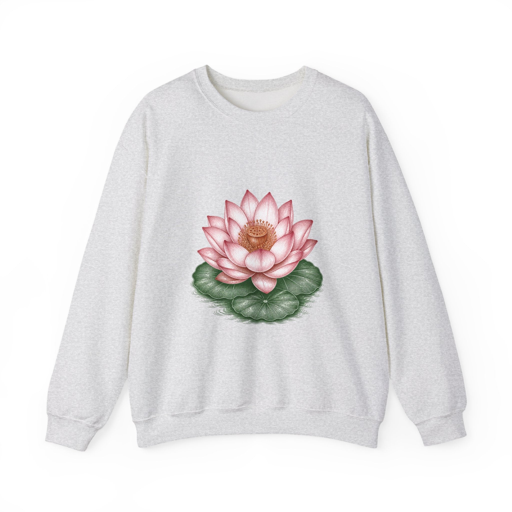 Matching Couple Sweatshirt - Open & Closed Lotus Matching Couple Comfort Colors Crew Vintage Art His Hers Honeymoon Gift - Design A