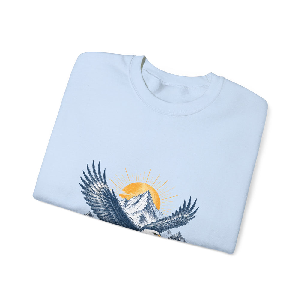 Matching Couple Sweatshirt - Eagle & Whale Matching Couple Premium Fleece Sweatshirt Hand-Drawn Art His Hers Anniversary Gift - Design A