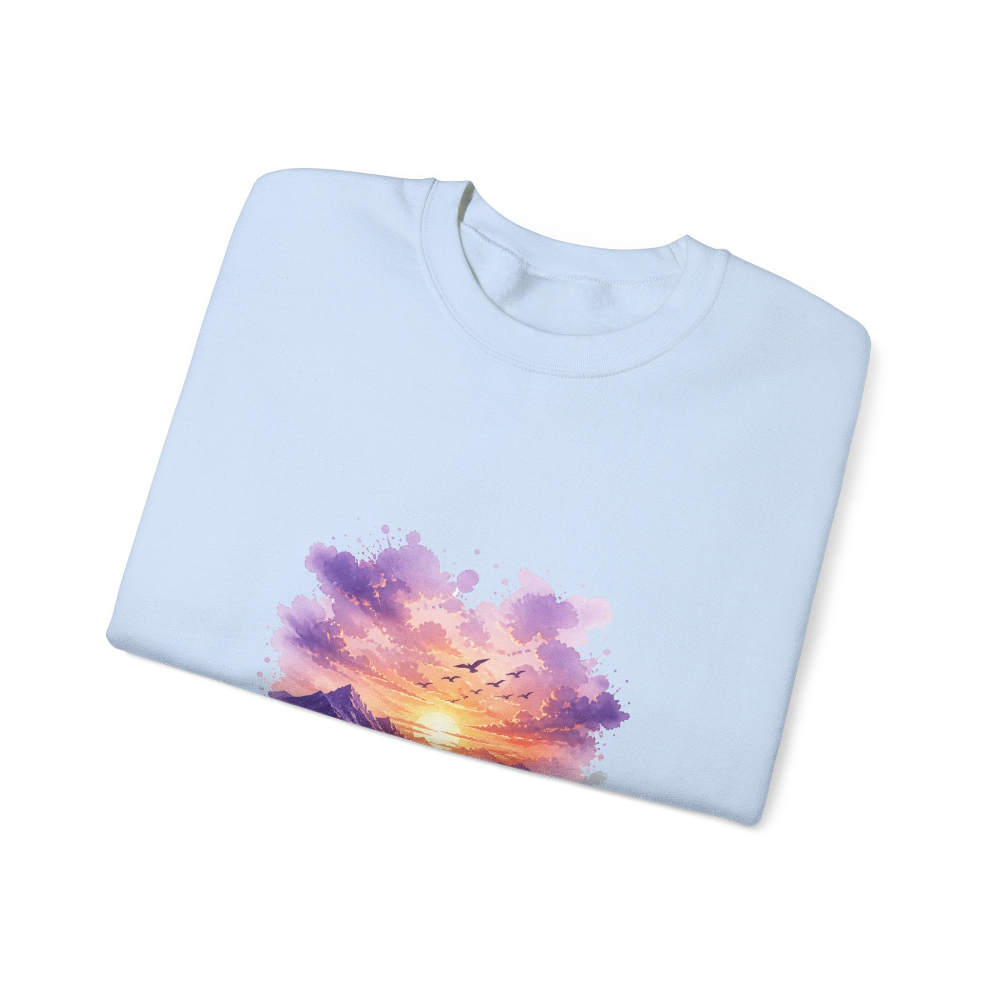 Matching Couple Sweatshirt - Sunrise & Sunset Matching Couple Comfort Colors Crew Watercolor Art His Hers Birthday Gift - Design B