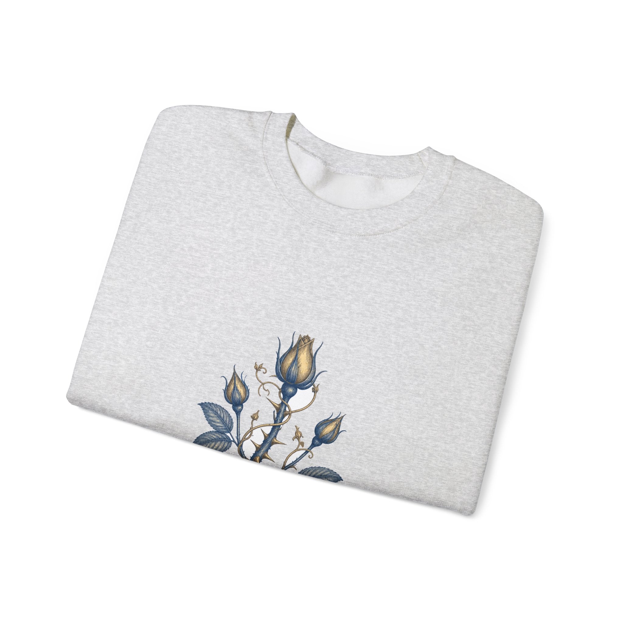 Matching Couple Sweatshirt - Rose & Thorn Matching Couple Comfort Colors Crew Vintage Art His Hers Honeymoon Gift - Design B