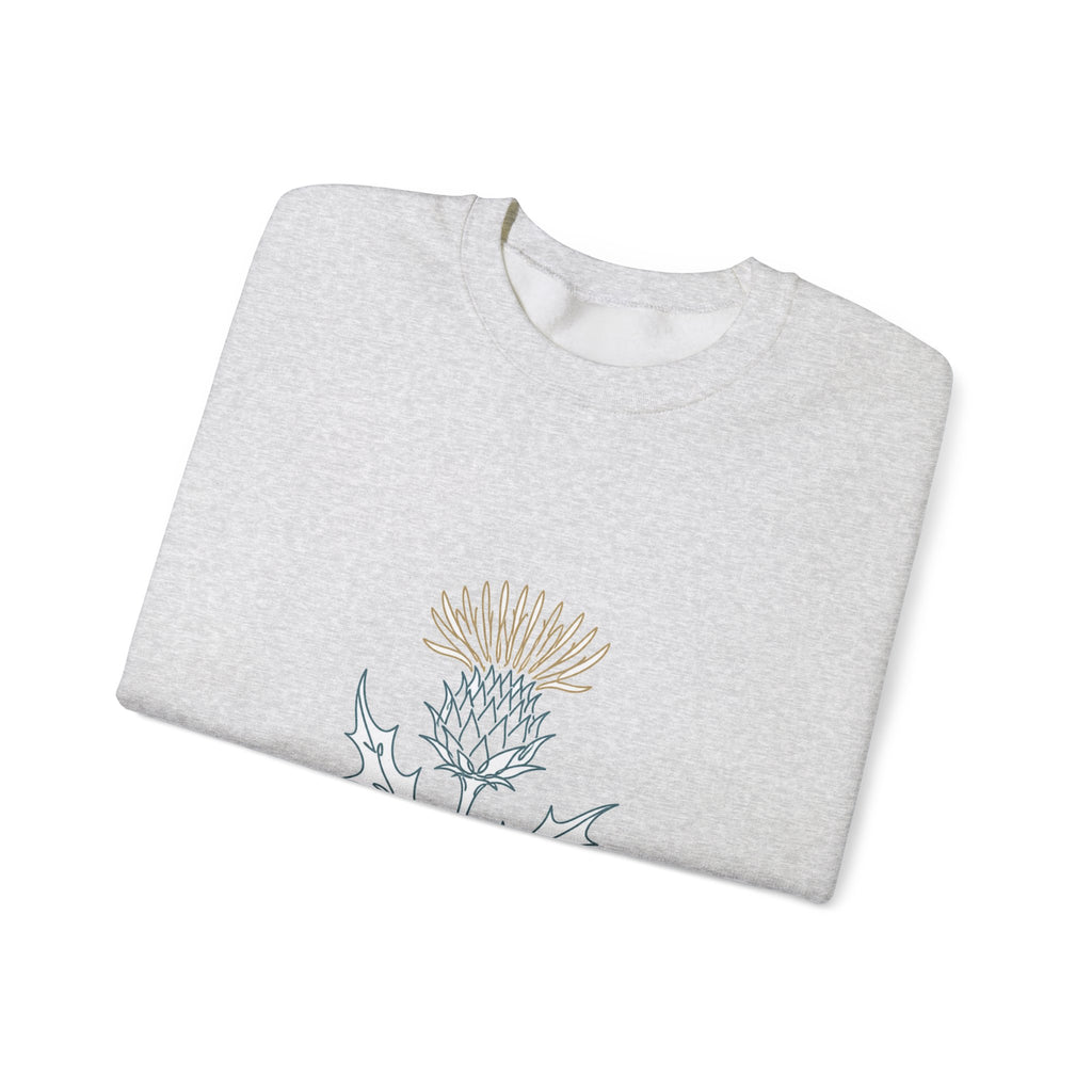Matching Couple Sweatshirt - Lavender & Thistle Matching Couple Premium Fleece Sweatshirt Minimalist Art His Hers Christmas Gift - Design B