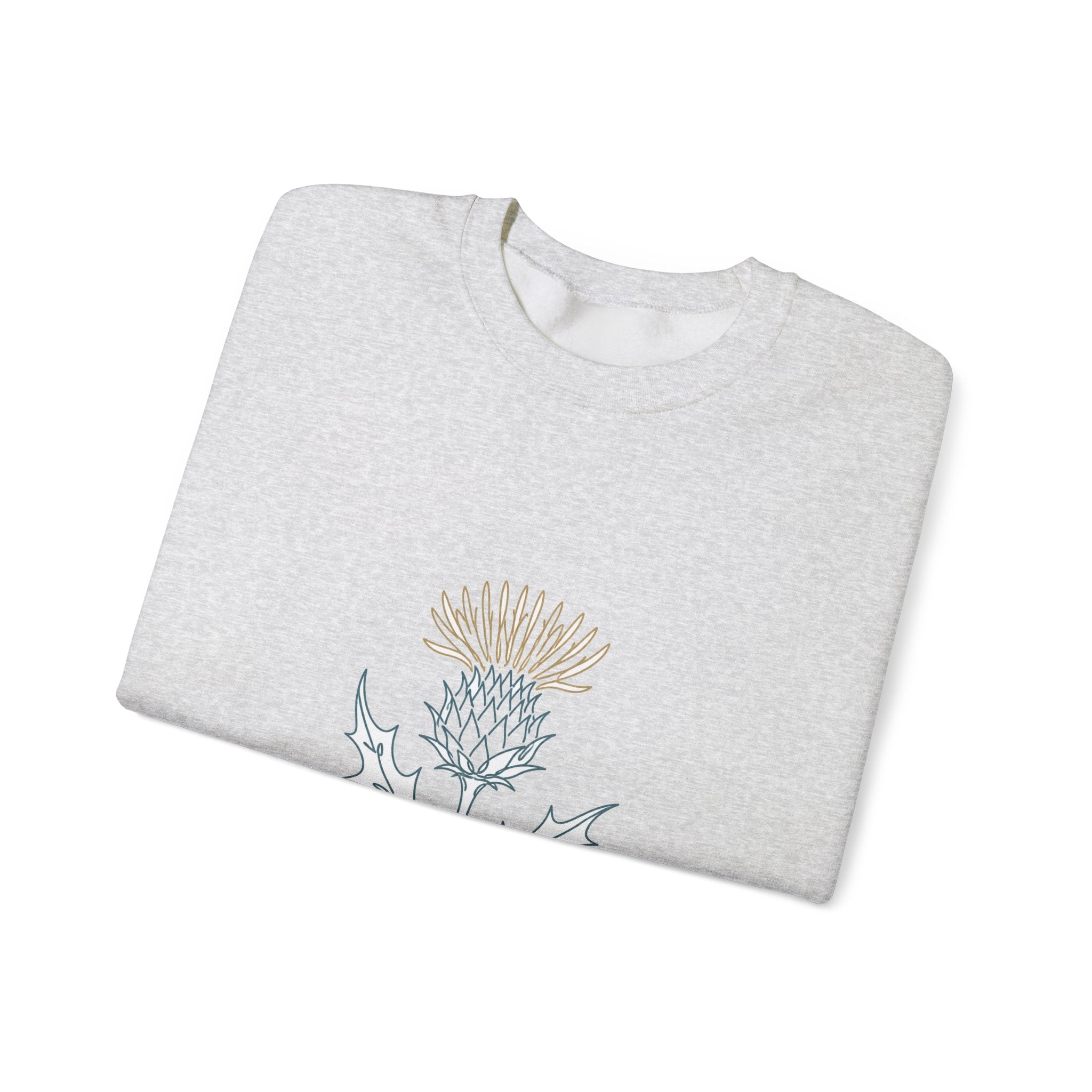 Matching Couple Sweatshirt - Lavender & Thistle Matching Couple Premium Fleece Sweatshirt Minimalist Art His Hers Christmas Gift - Design B