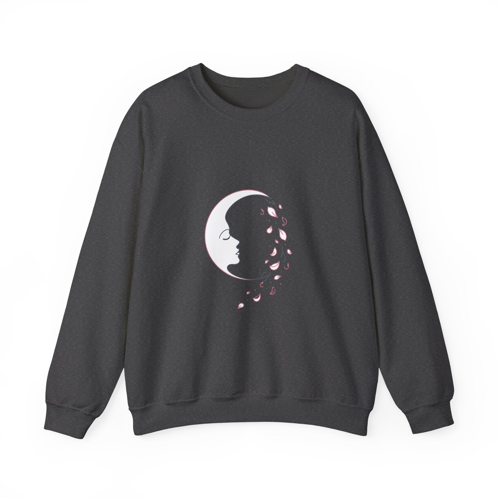 Matching Couple Sweatshirt - Waxing & Waning Moon Matching Couple Comfort Colors Crew Minimalist Art His Hers Christmas Gift - Design B