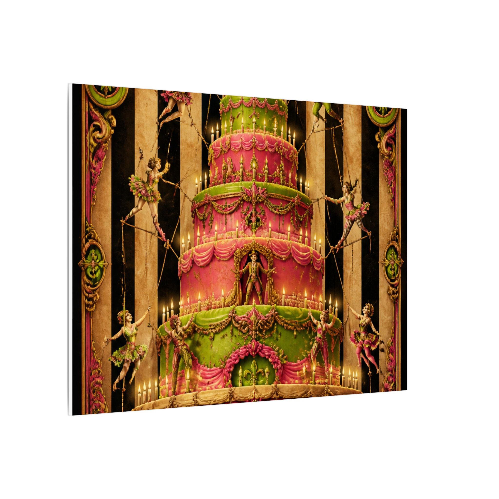Birthday Cake Trapeze Wall Art Canvas 24×36 Baroque Studio Decor Maximalist Print