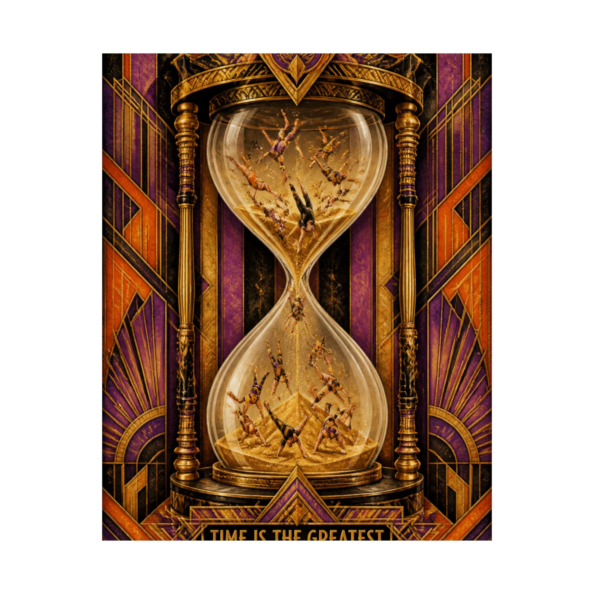 Hourglass Acrobats Wall Art Poster 18×24 Art Deco Entryway Decor Maximalist Print
