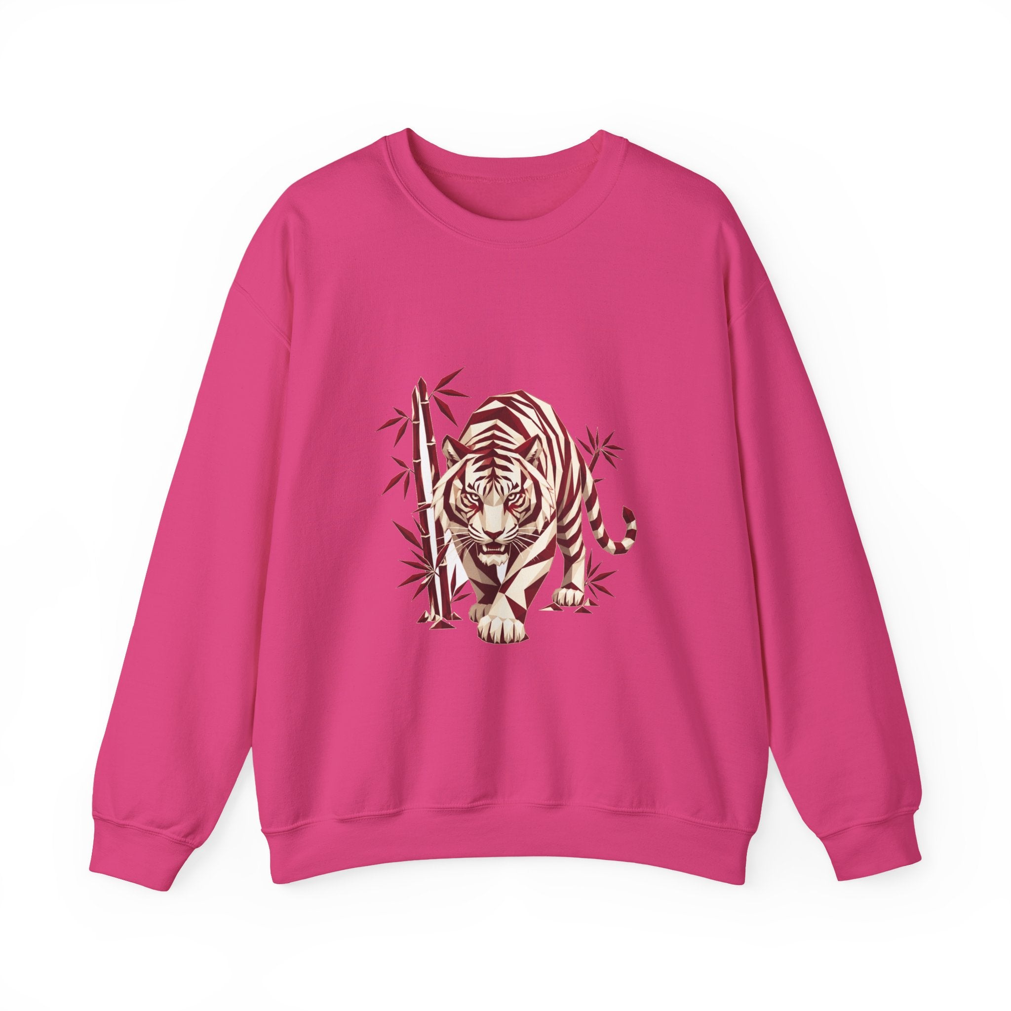 Matching Couple Sweatshirt - Tiger & Crane Matching Couple Crewneck Sweatshirt Geometric Art His Hers Couple Gift - Design A