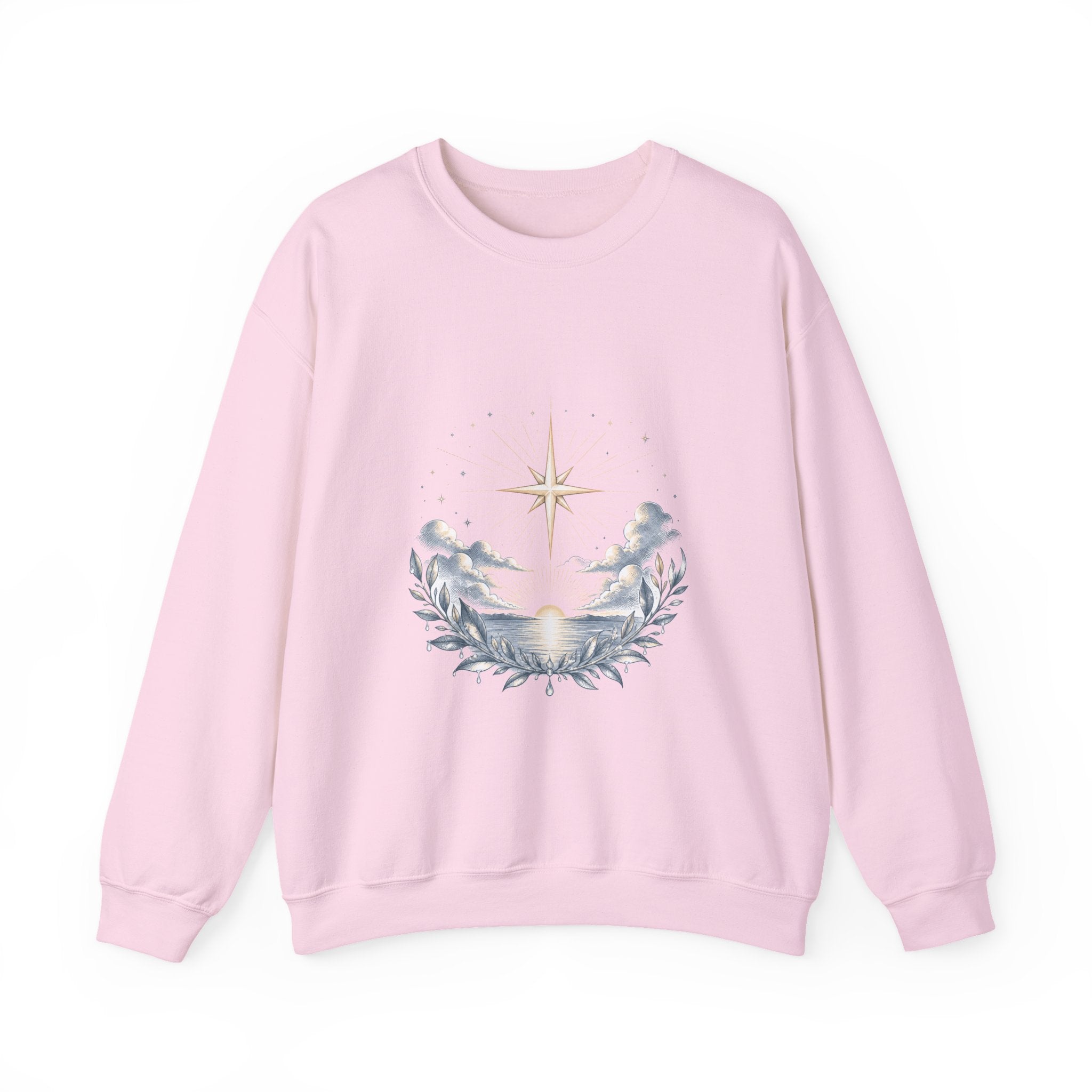Matching Couple Sweatshirt - Evening & Morning Star Matching Couple Crewneck Sweatshirt Hand-Drawn Art His Hers Best Friend Gift - Design B