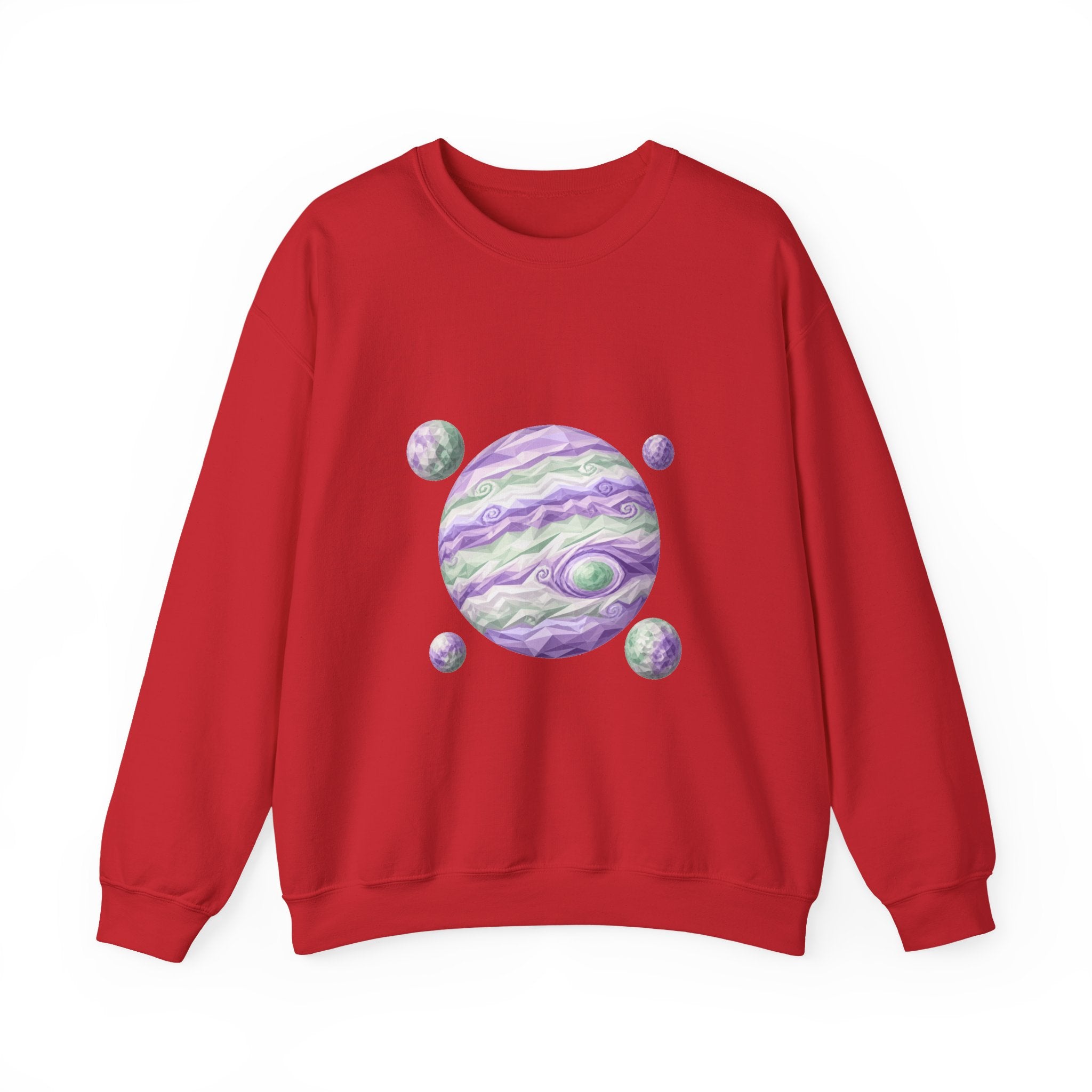 Matching Couple Sweatshirt - Saturn & Jupiter Matching Couple Crewneck Sweatshirt Geometric Art His Hers Couple Gift - Design B