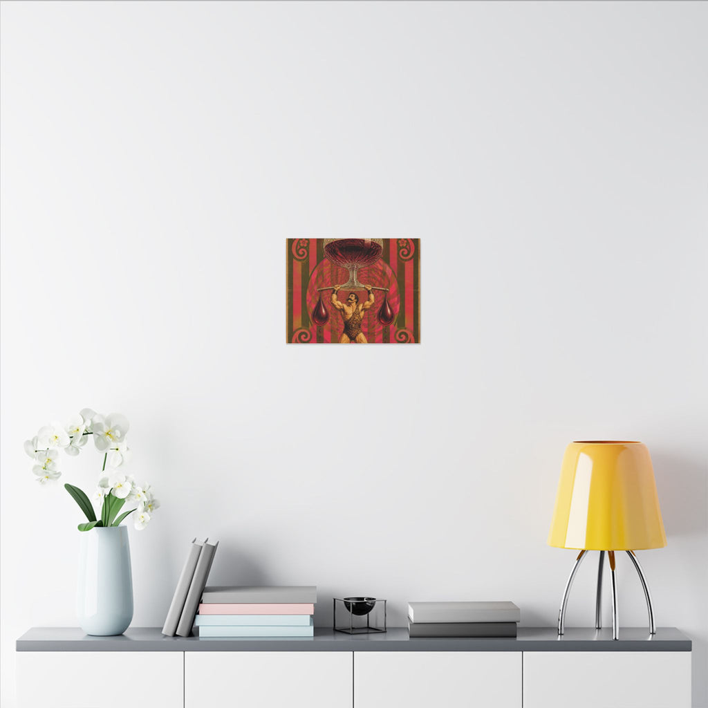 Wine Glass Strongman Wall Art Canvas 24×36 Psychedelic Dining Room Decor Maximalist Print