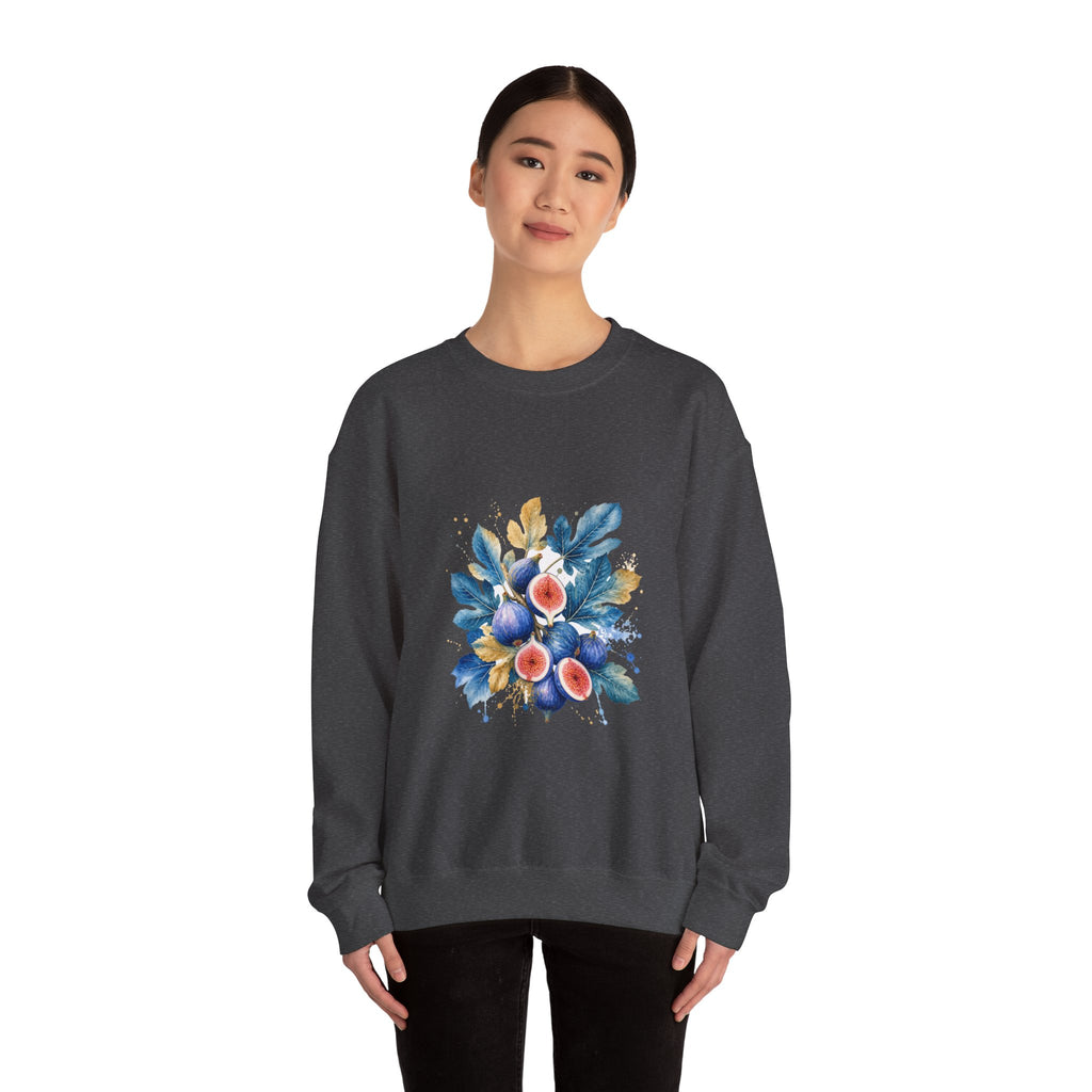 Matching Couple Sweatshirt - Olive Branch & Fig Matching Couple Comfort Colors Crew Watercolor Art His Hers Birthday Gift - Design B