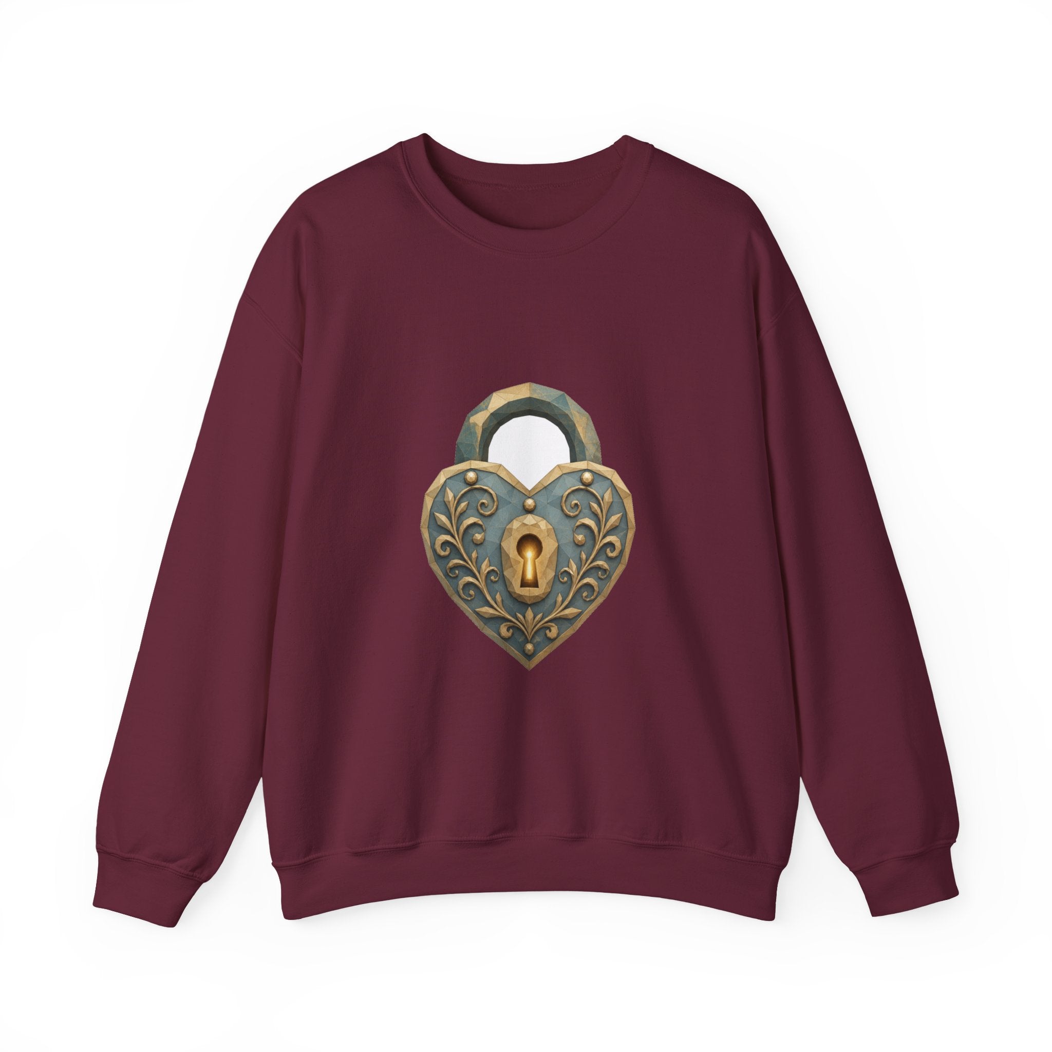 Matching Couple Sweatshirt - Key & Lock Matching Couple Comfort Colors Crew Geometric Art His Hers Love Gift - Design B