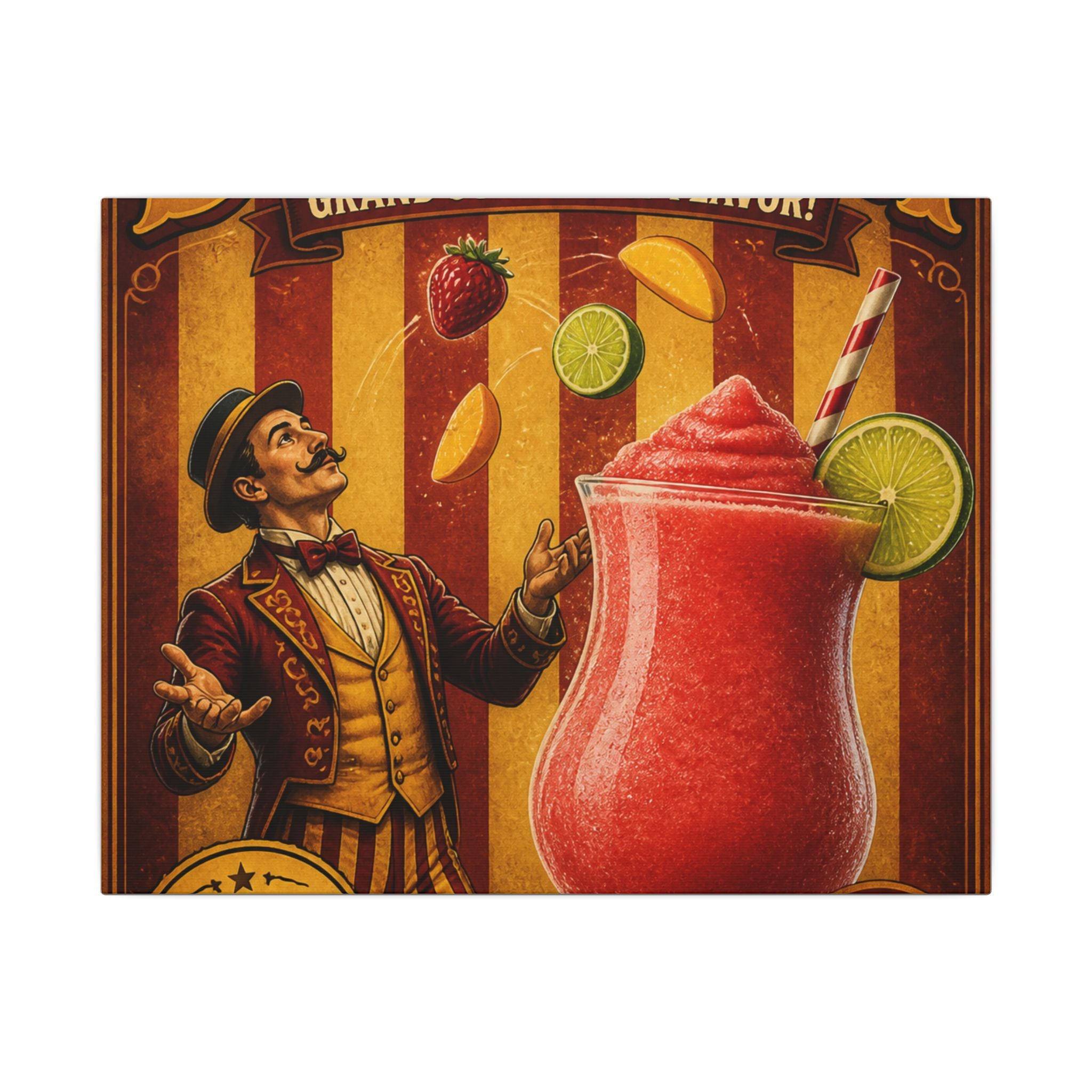 Daiquiri Fruit Juggler Wall Art Canvas 24×36 Vintage Circus Bedroom Decor Maximalist Print