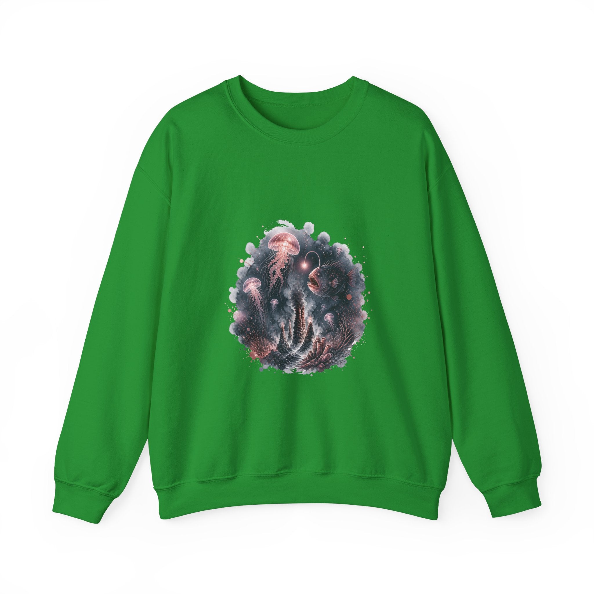 Matching Couple Sweatshirt - Coral Reef & Deep Sea Matching Couple Comfort Colors Crew Watercolor Art His Hers Birthday Gift - Design B