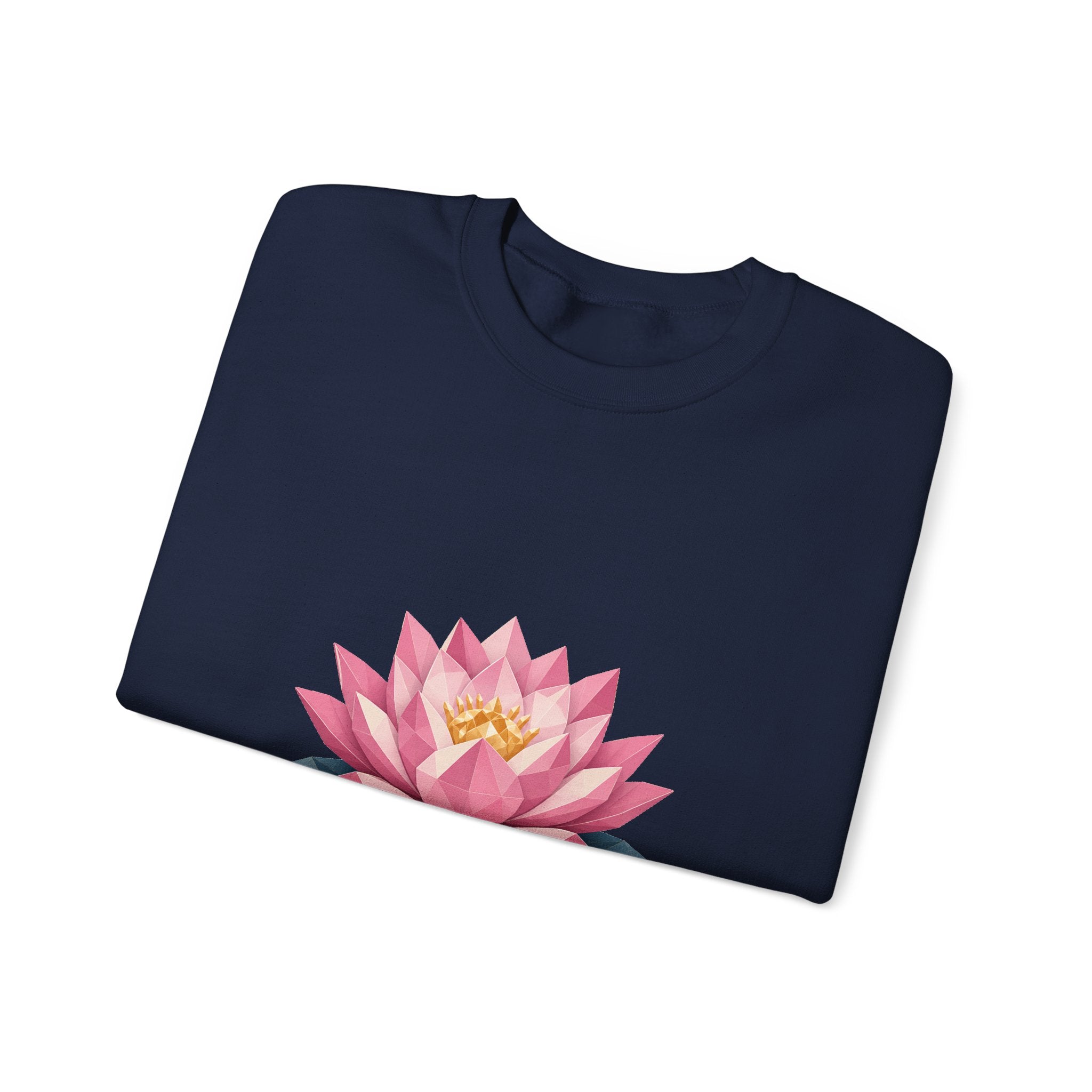 Matching Couple Sweatshirt - Open & Closed Lotus Matching Couple Crewneck Sweatshirt Geometric Art His Hers Couple Gift - Design A
