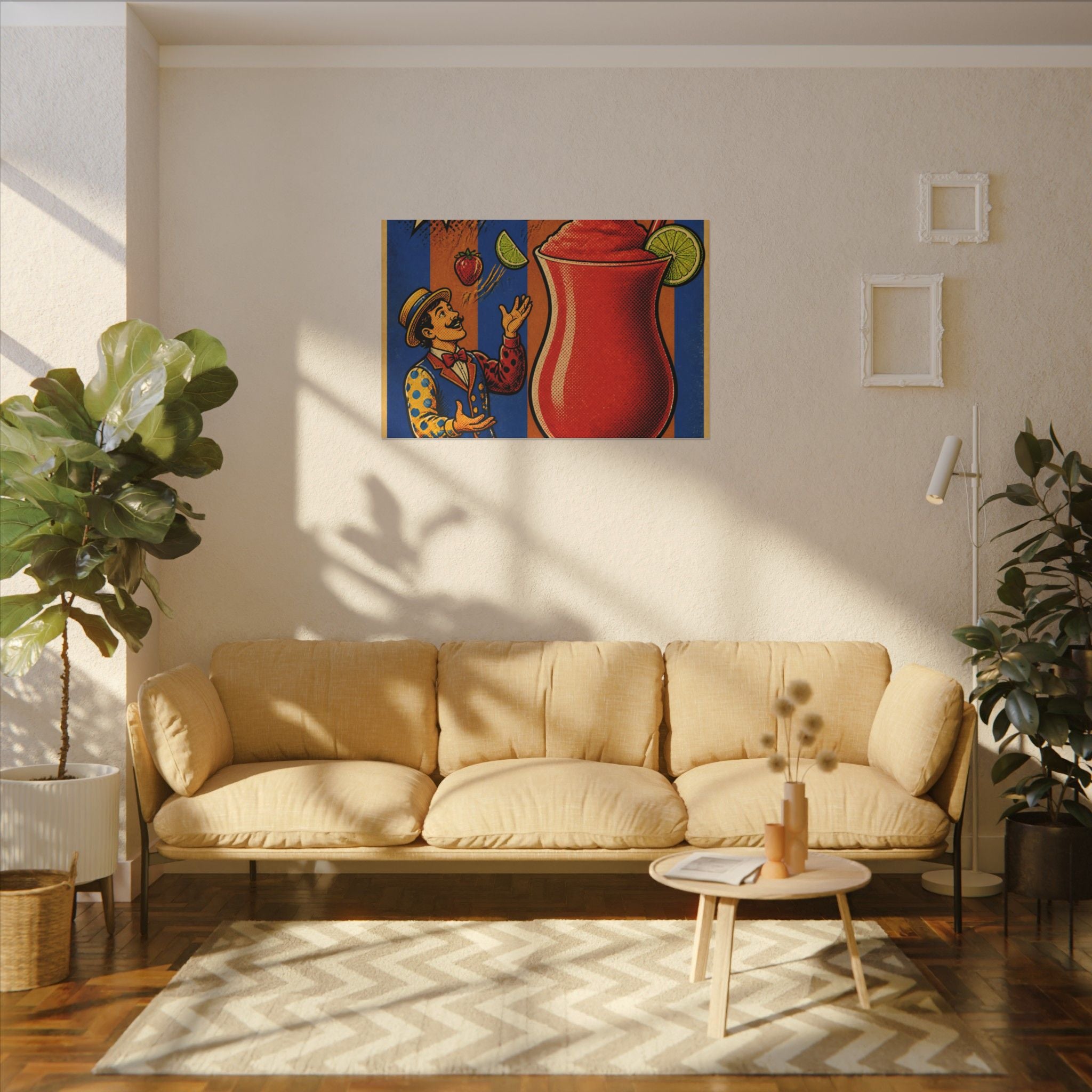 Daiquiri Fruit Juggler Wall Art Canvas 24×36 Pop Art Restaurant Decor Maximalist Print