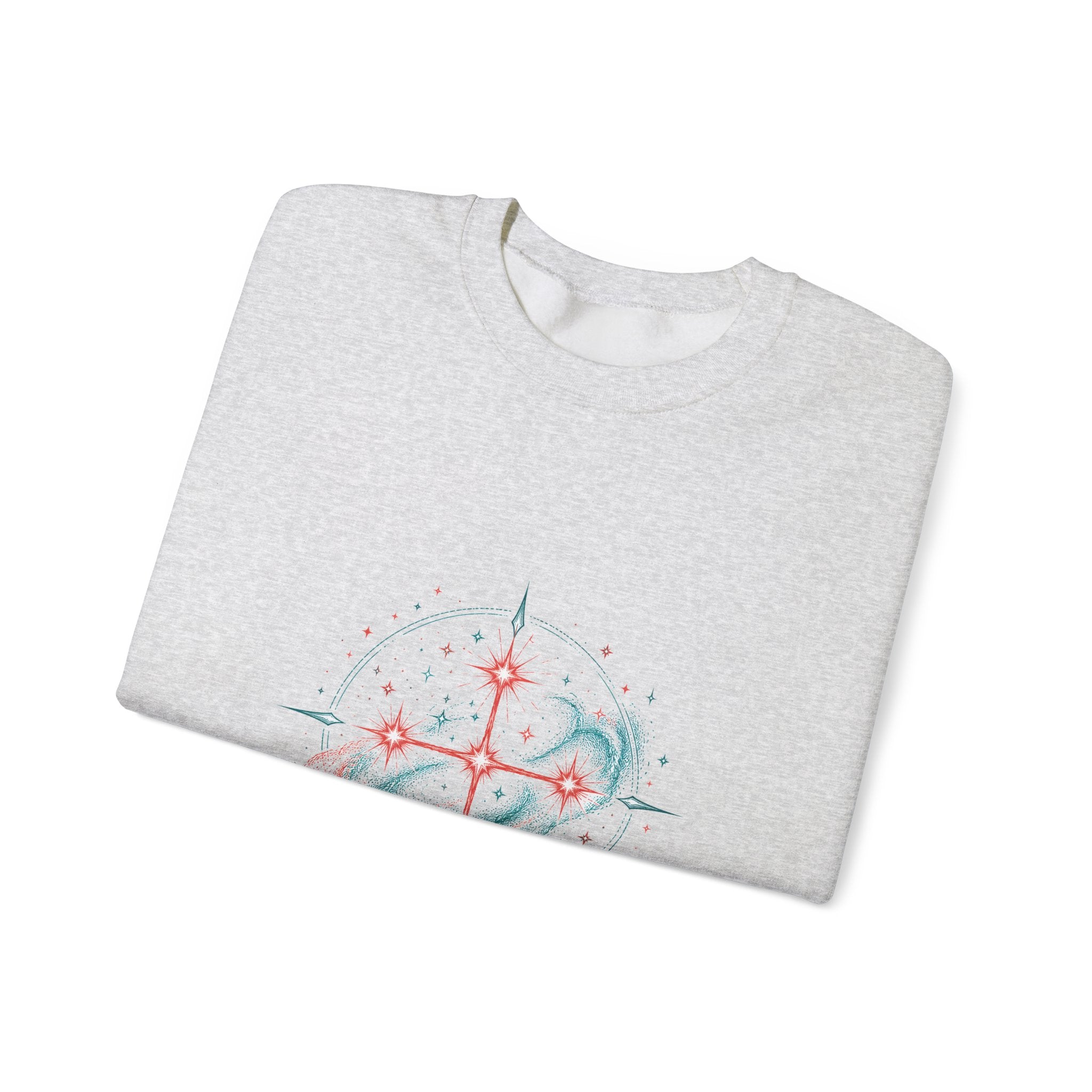 Matching Couple Sweatshirt - Aurora & Southern Cross Matching Couple Comfort Colors Crew Hand-Drawn Art His Hers Anniversary Gift - Design B