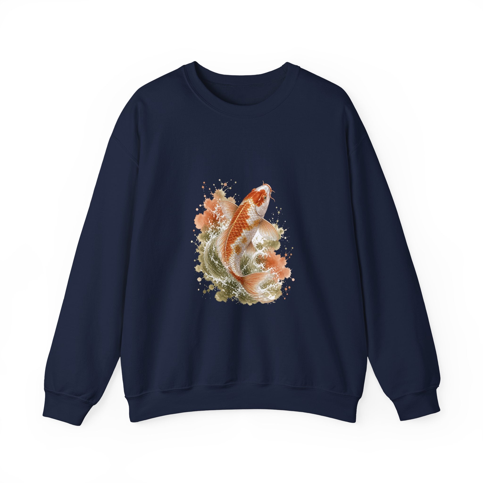 Matching Couple Sweatshirt - Koi Fish Yin Yang Matching Couple Comfort Colors Crew Watercolor Art His Hers Birthday Gift - Design A