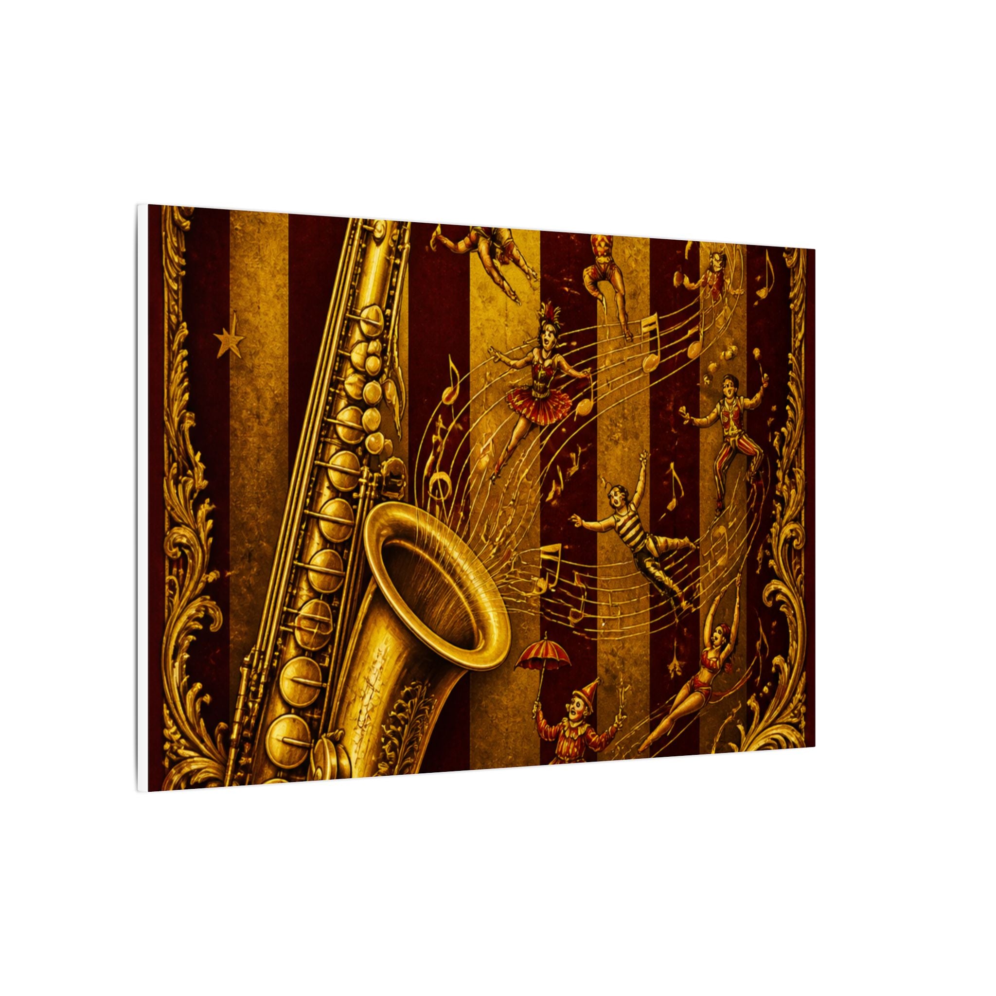 Saxophone Music Circus Wall Art Canvas 16×20 Baroque Home Office Decor Maximalist Print