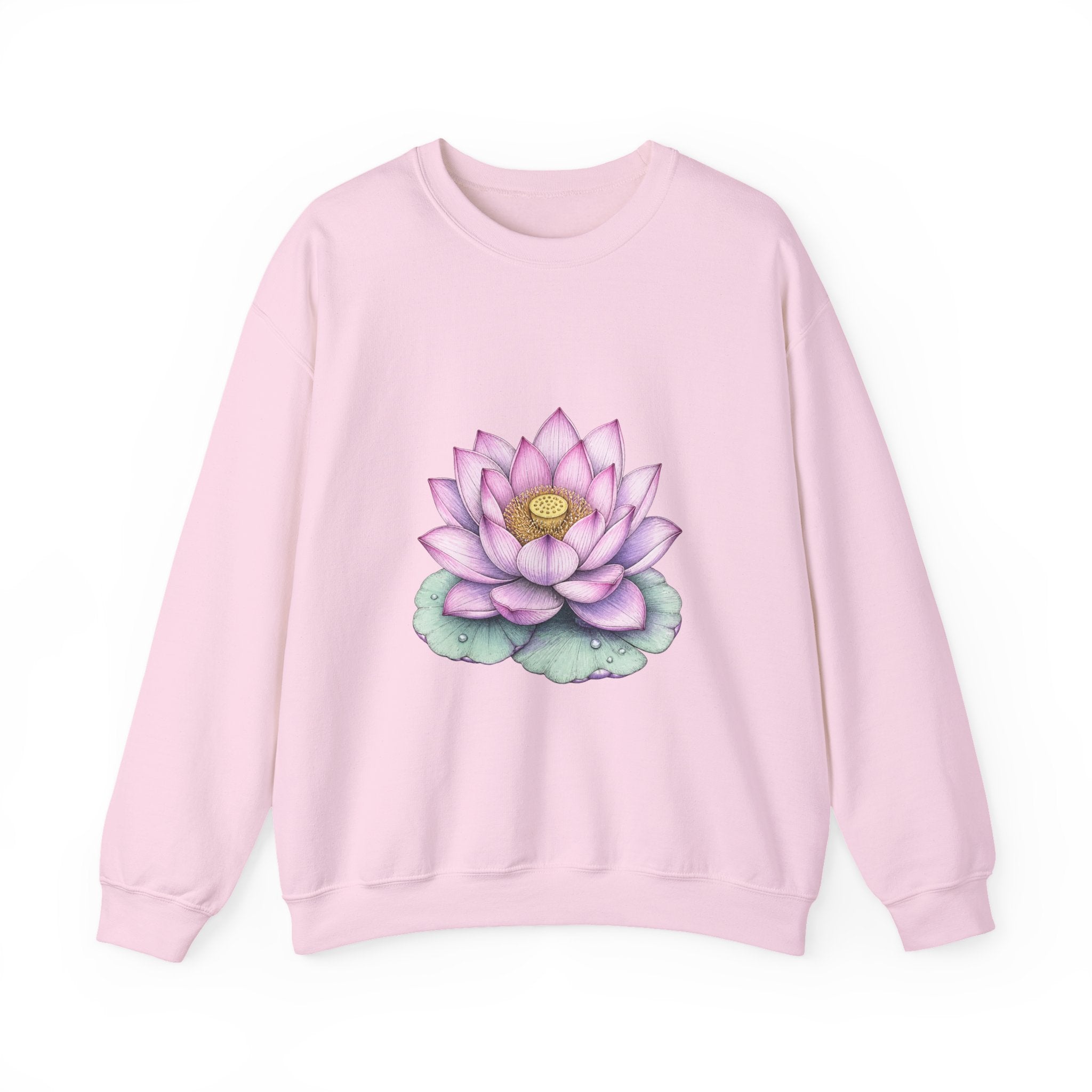 Matching Couple Sweatshirt - Open & Closed Lotus Matching Couple Crewneck Sweatshirt Hand-Drawn Art His Hers Best Friend Gift - Design A