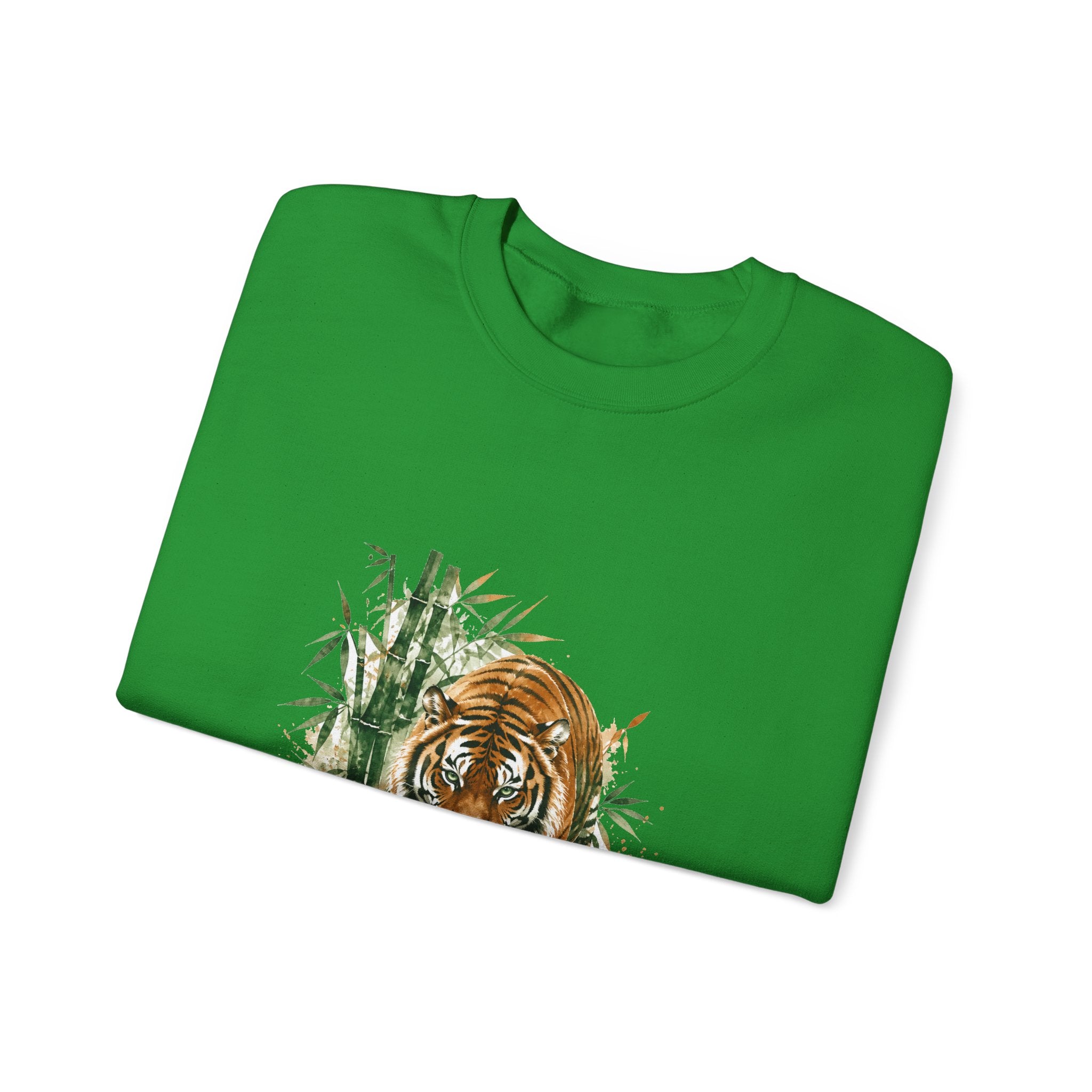 Matching Couple Sweatshirt - Tiger & Crane Matching Couple Premium Fleece Sweatshirt Watercolor Art His Hers Birthday Gift - Design A