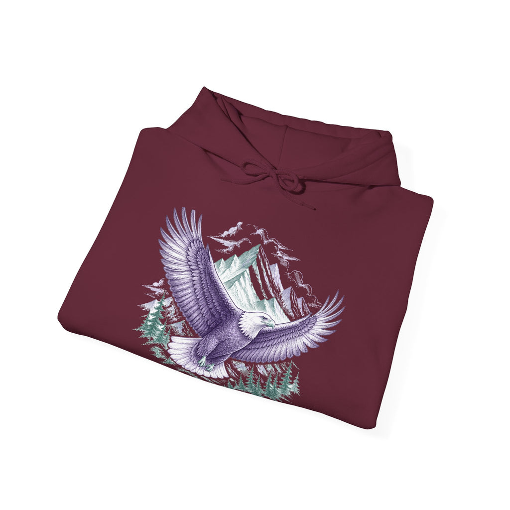 Matching Couple Sweatshirt - Eagle & Whale Matching Couple Hooded Sweatshirt Hand-Drawn Art His Hers Best Friend Gift - Design A