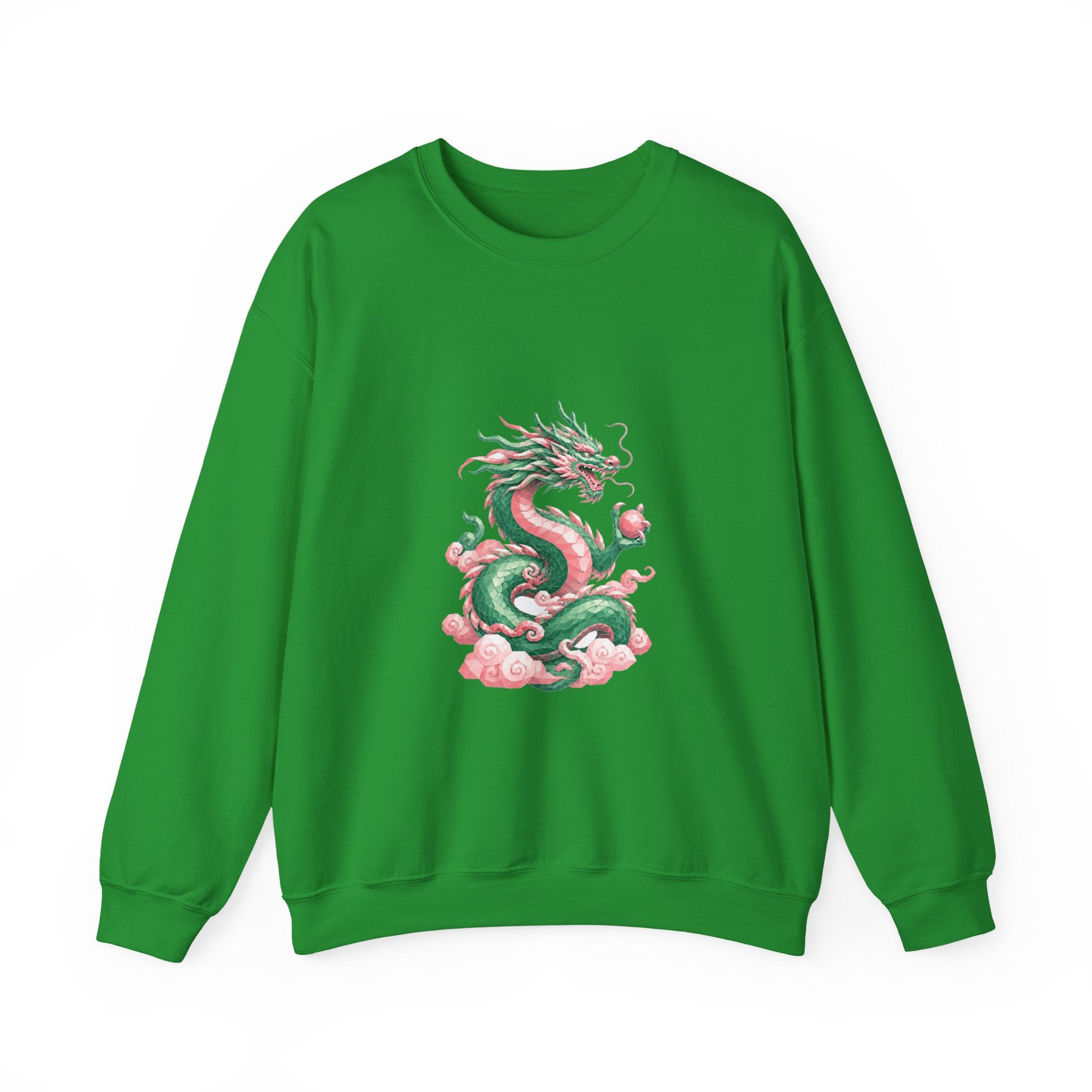 Matching Couple Sweatshirt - Dragon & Phoenix Matching Couple Premium Fleece Sweatshirt Geometric Art His Hers Love Gift - Design A