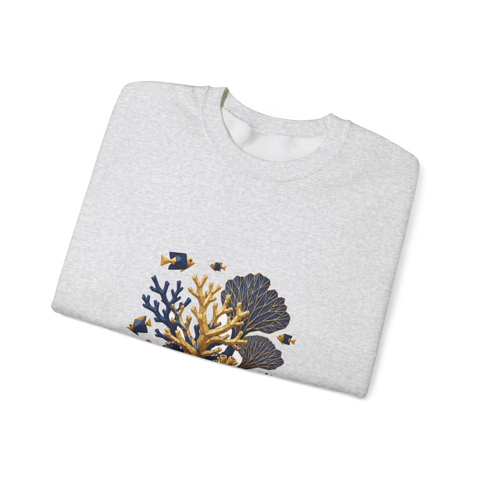 Matching Couple Sweatshirt - Coral Reef & Deep Sea Matching Couple Premium Fleece Sweatshirt Geometric Art His Hers Love Gift - Design A