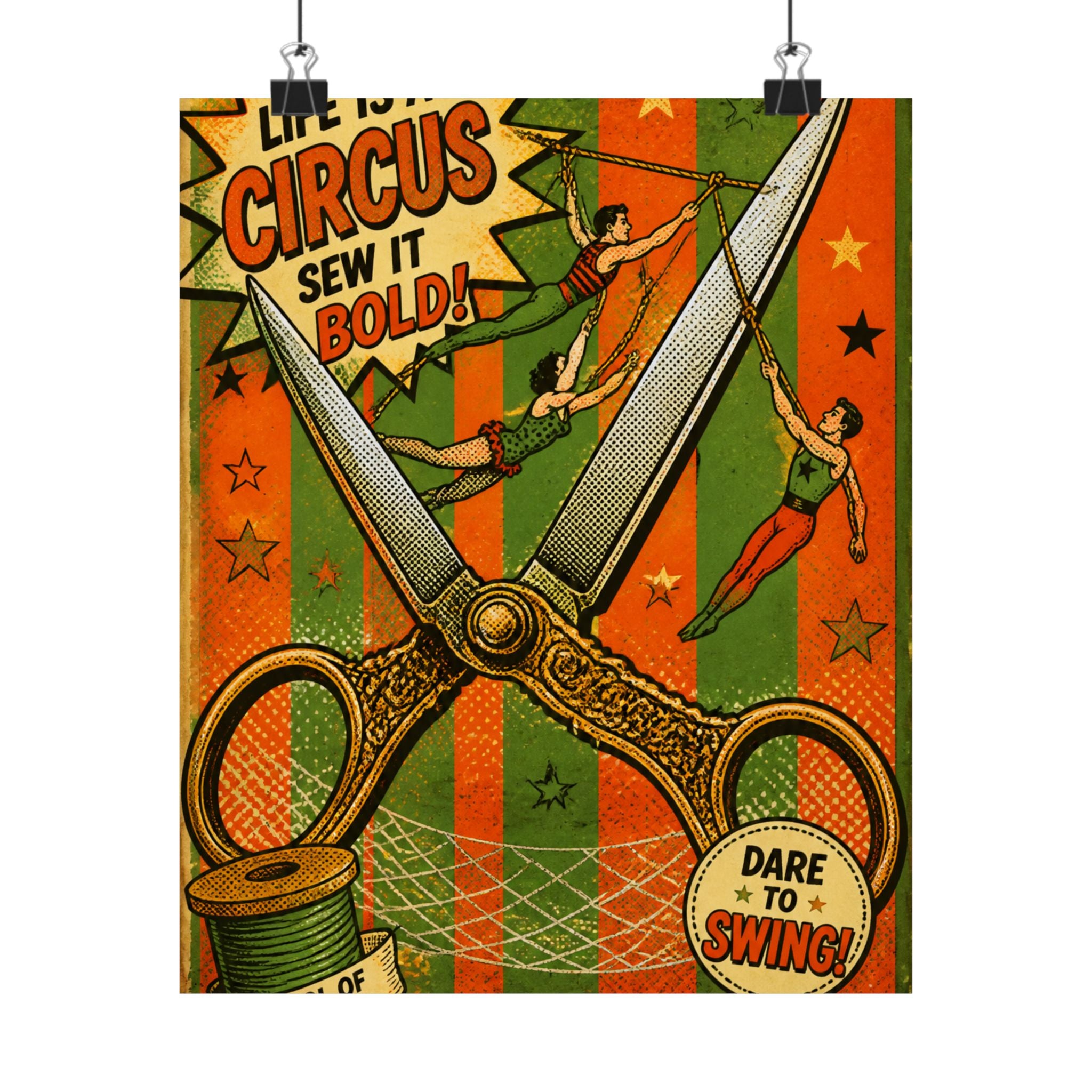Giant Scissors Trapeze Wall Art Poster 24×36 Pop Art Restaurant Decor Maximalist Print