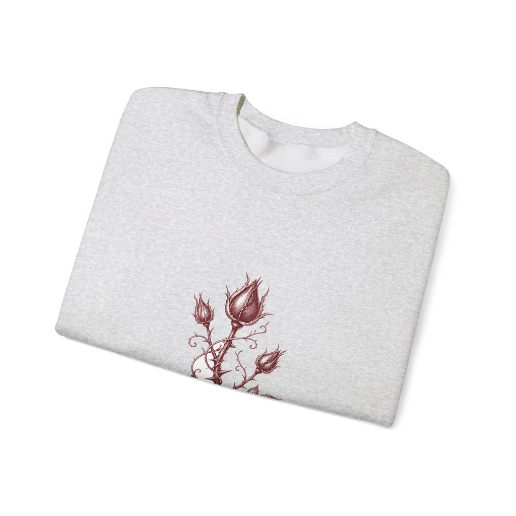 Matching Couple Sweatshirt - Rose & Thorn Matching Couple Crewneck Sweatshirt Hand-Drawn Art His Hers Best Friend Gift - Design B