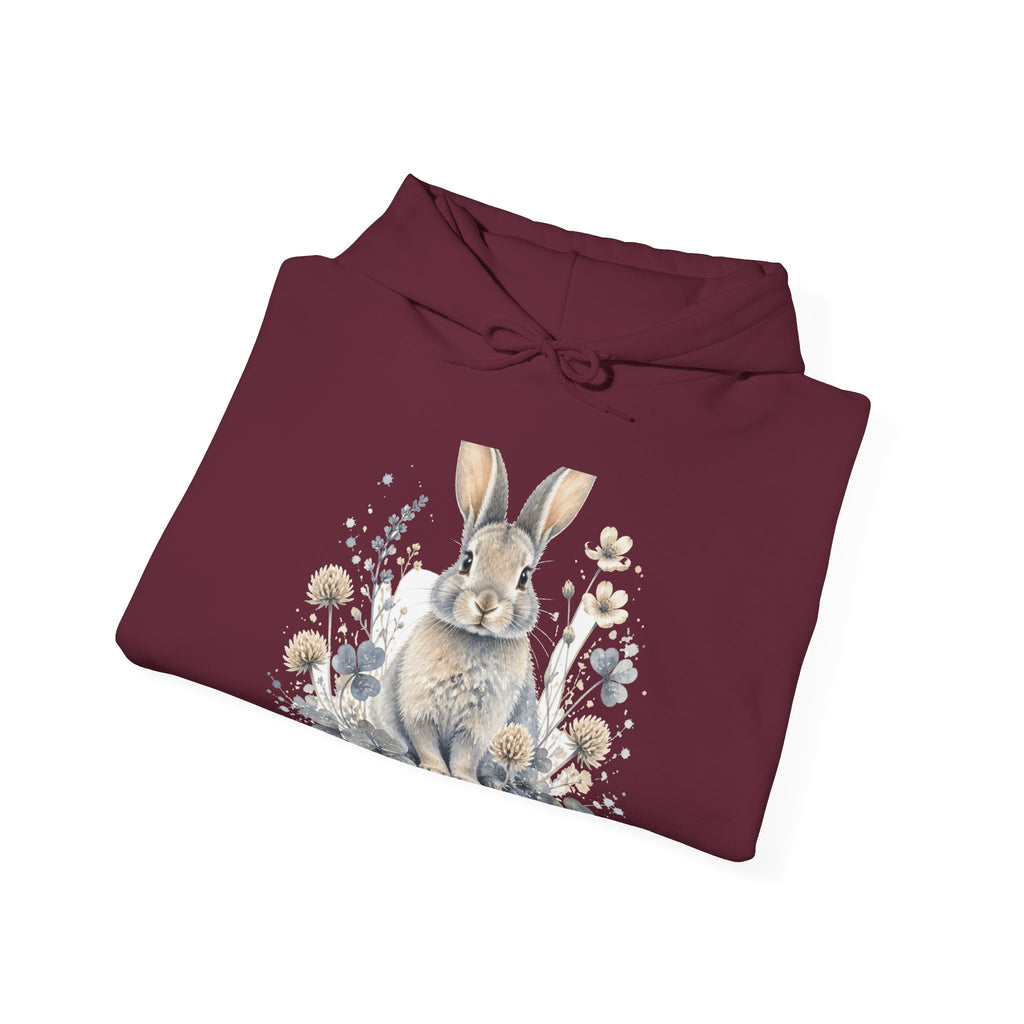 Matching Couple Sweatshirt - Fox & Rabbit Matching Couple Hooded Sweatshirt Watercolor Art His Hers Engagement Gift - Design B
