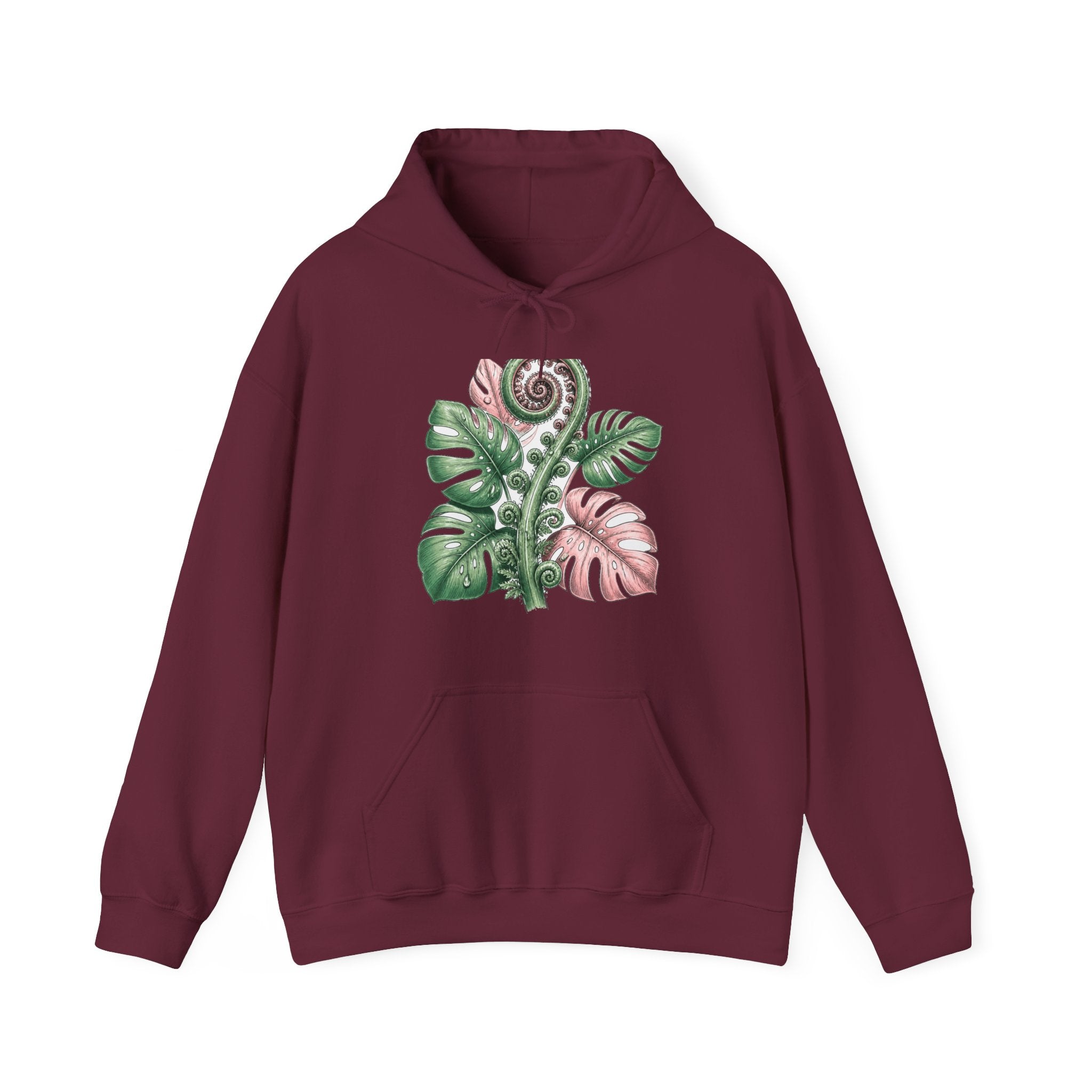 Matching Couple Sweatshirt - Desert & Rainforest Matching Couple Hooded Sweatshirt Hand-Drawn Art His Hers Best Friend Gift - Design B