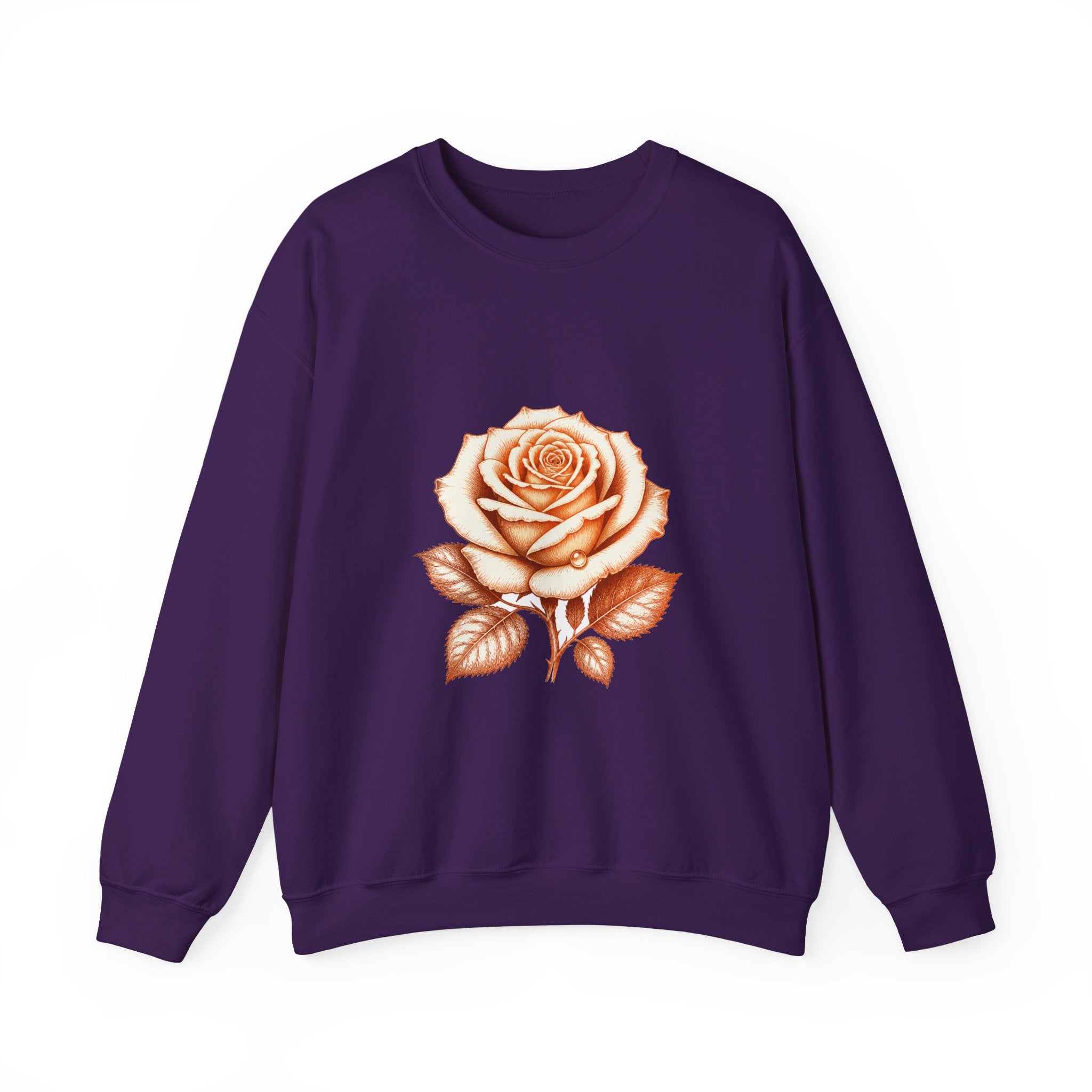Matching Couple Sweatshirt - Rose & Thorn Matching Couple Premium Fleece Sweatshirt Hand-Drawn Art His Hers Anniversary Gift - Design A