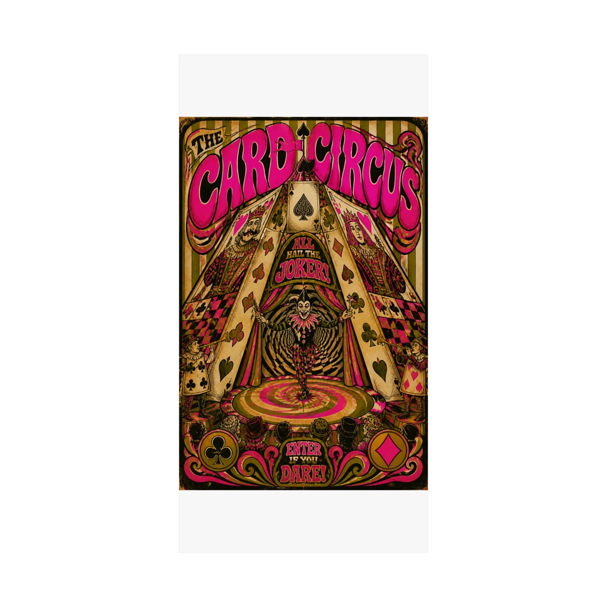 Playing Cards Tent Wall Art Poster 18×24 Psychedelic Cafe Decor Maximalist Print