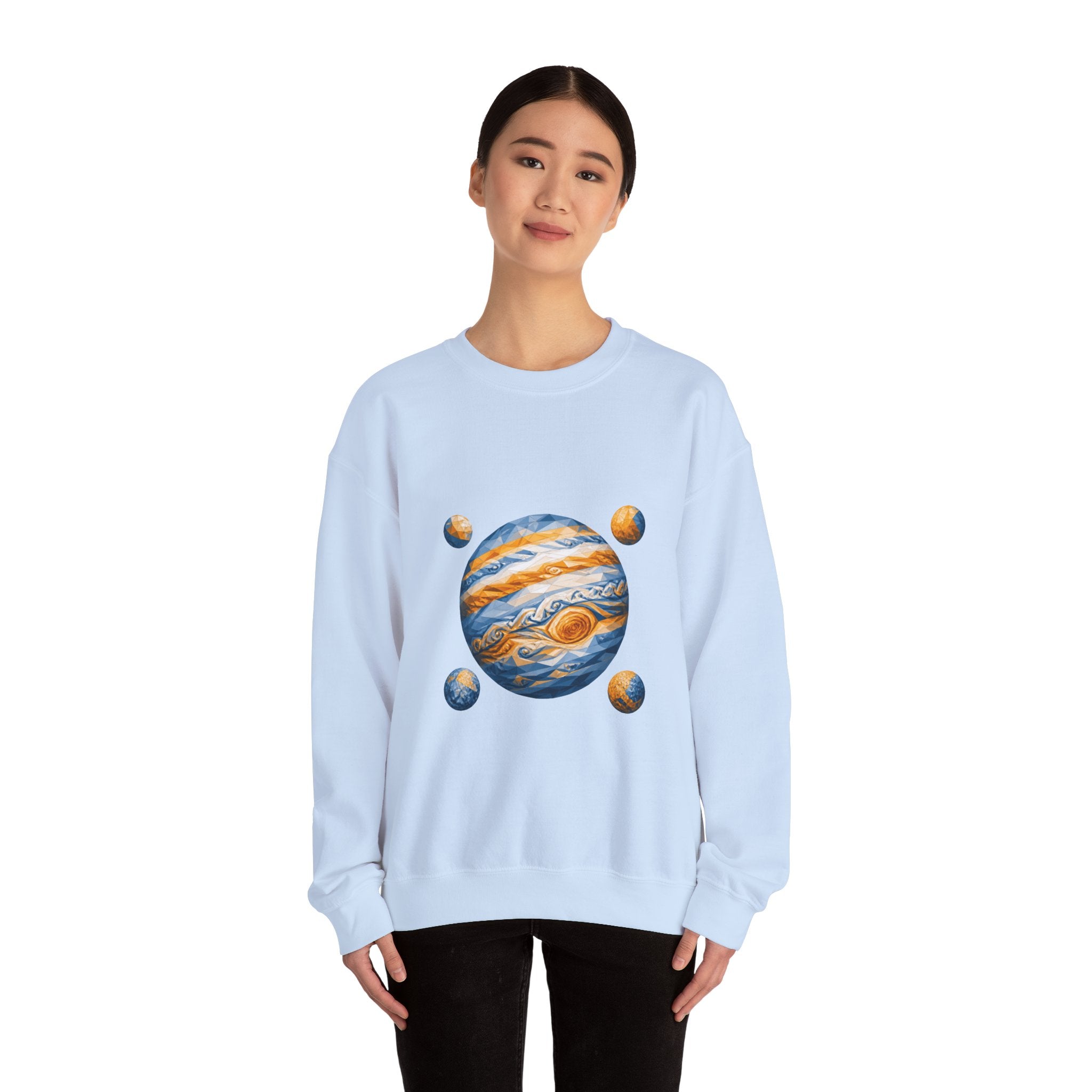 Matching Couple Sweatshirt - Saturn & Jupiter Matching Couple Comfort Colors Crew Geometric Art His Hers Love Gift - Design B