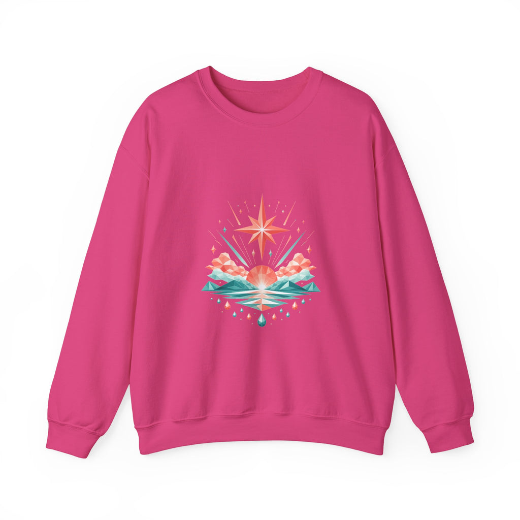 Matching Couple Sweatshirt - Evening & Morning Star Matching Couple Comfort Colors Crew Geometric Art His Hers Love Gift - Design B
