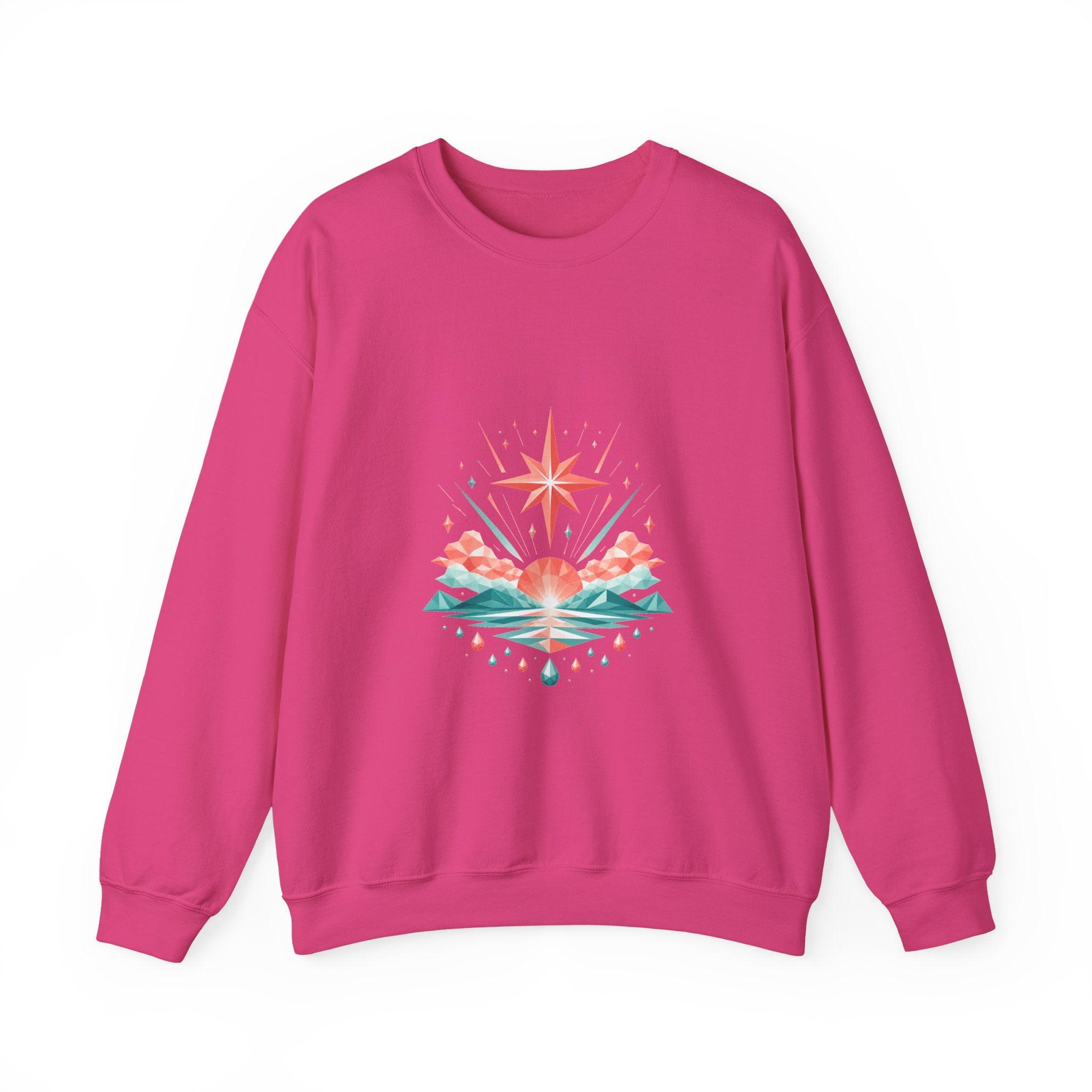 Matching Couple Sweatshirt - Evening & Morning Star Matching Couple Comfort Colors Crew Geometric Art His Hers Love Gift - Design B