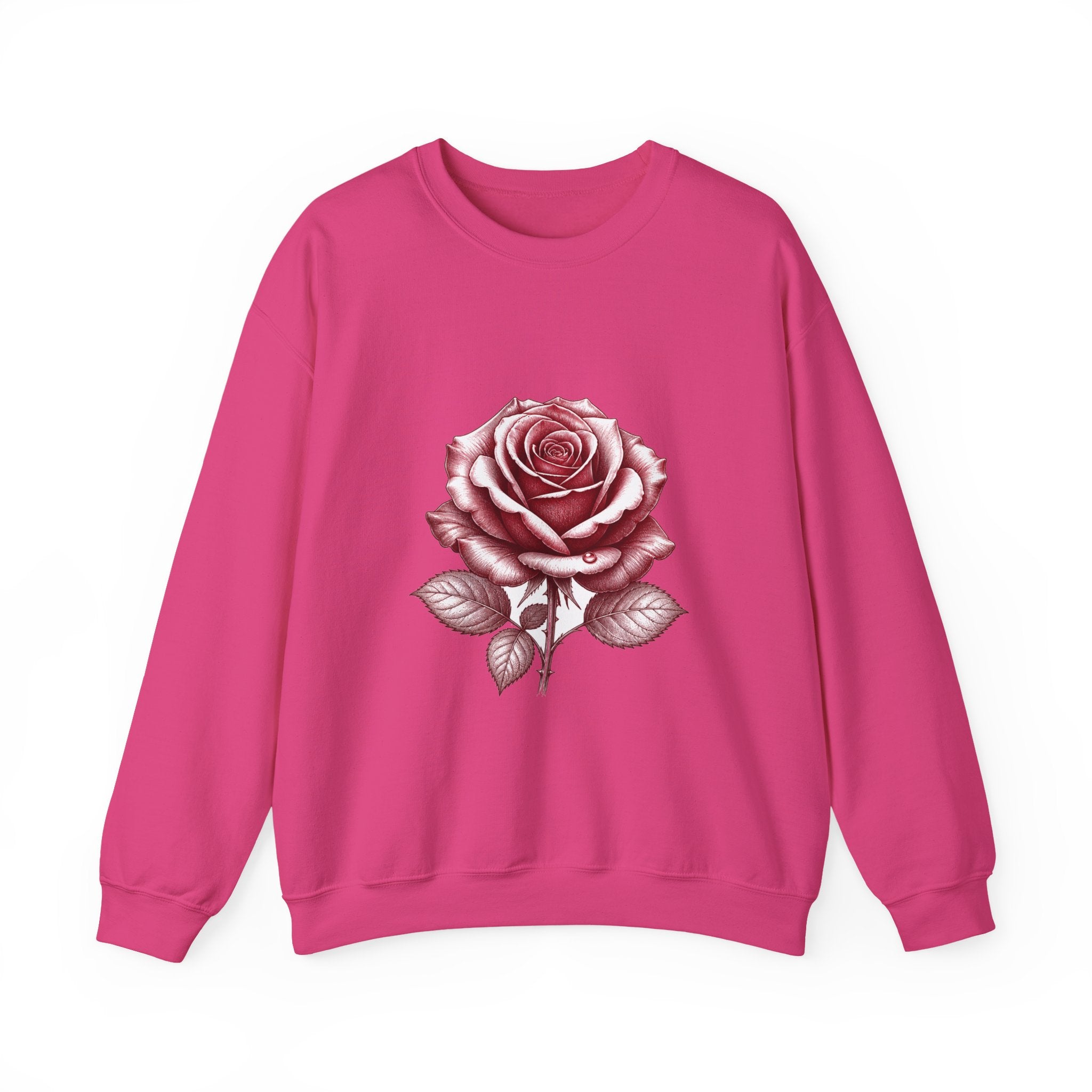 Matching Couple Sweatshirt - Rose & Thorn Matching Couple Crewneck Sweatshirt Hand-Drawn Art His Hers Best Friend Gift - Design A