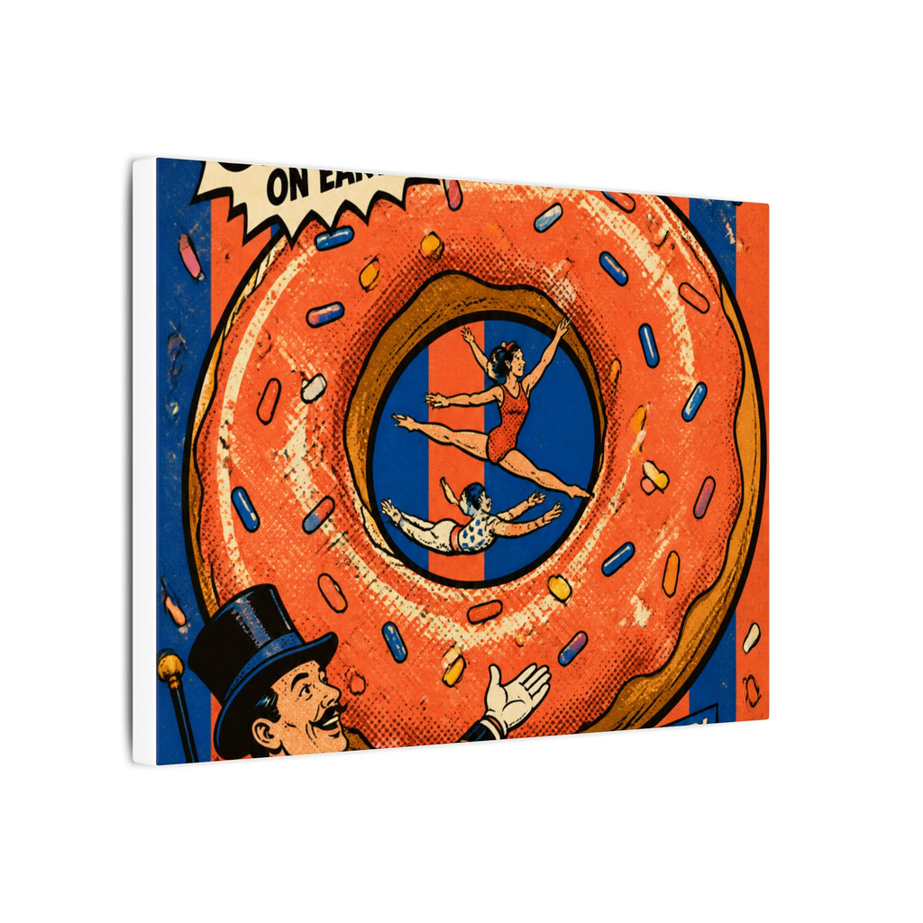 Donut Circus Ring Wall Art Canvas 16×20 Pop Art Living Room Decor Maximalist Print