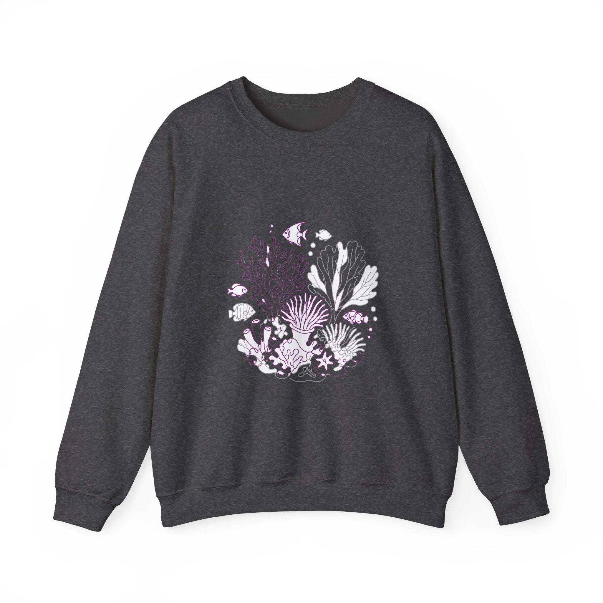 Matching Couple Sweatshirt - Coral Reef & Deep Sea Matching Couple Premium Fleece Sweatshirt Minimalist Art His Hers Christmas Gift - Design A