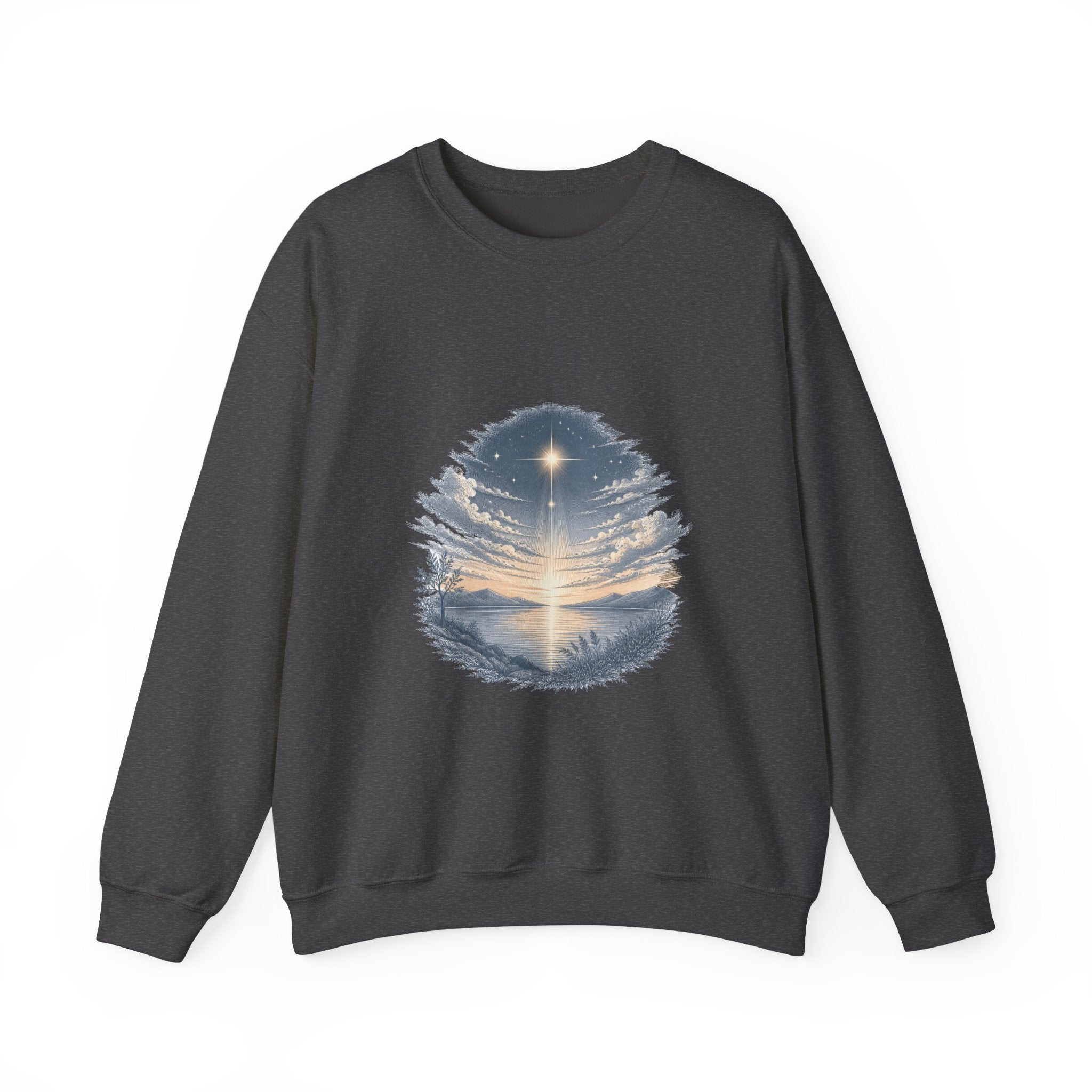 Matching Couple Sweatshirt - Evening & Morning Star Matching Couple Crewneck Sweatshirt Hand-Drawn Art His Hers Best Friend Gift - Design A