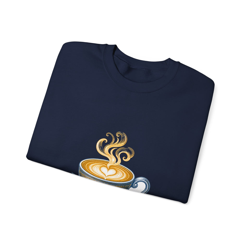 Matching Couple Sweatshirt - Coffee & Tea Matching Couple Crewneck Sweatshirt Vintage Art His Hers Wedding Gift - Design A