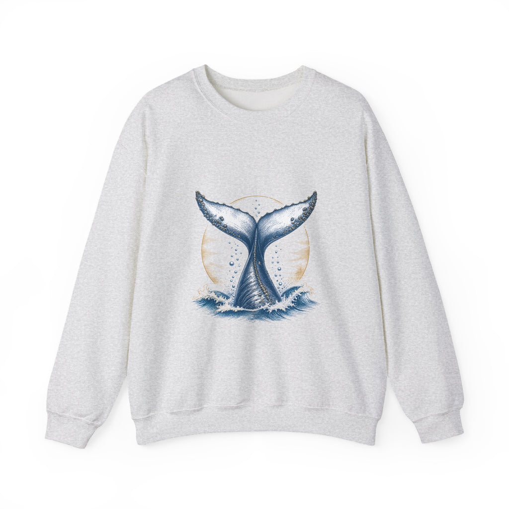 Matching Couple Sweatshirt - Eagle & Whale Matching Couple Comfort Colors Crew Hand-Drawn Art His Hers Anniversary Gift - Design B