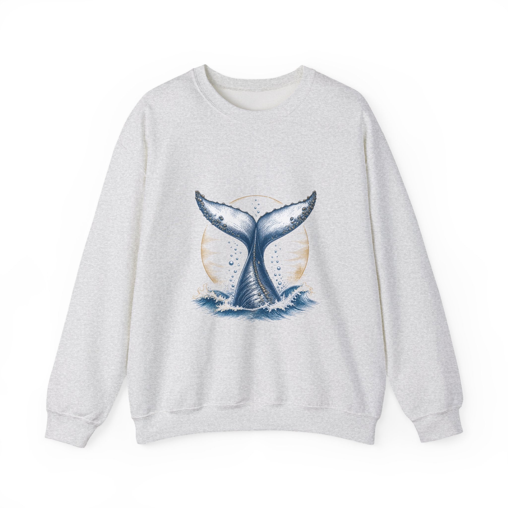 Matching Couple Sweatshirt - Eagle & Whale Matching Couple Comfort Colors Crew Hand-Drawn Art His Hers Anniversary Gift - Design B