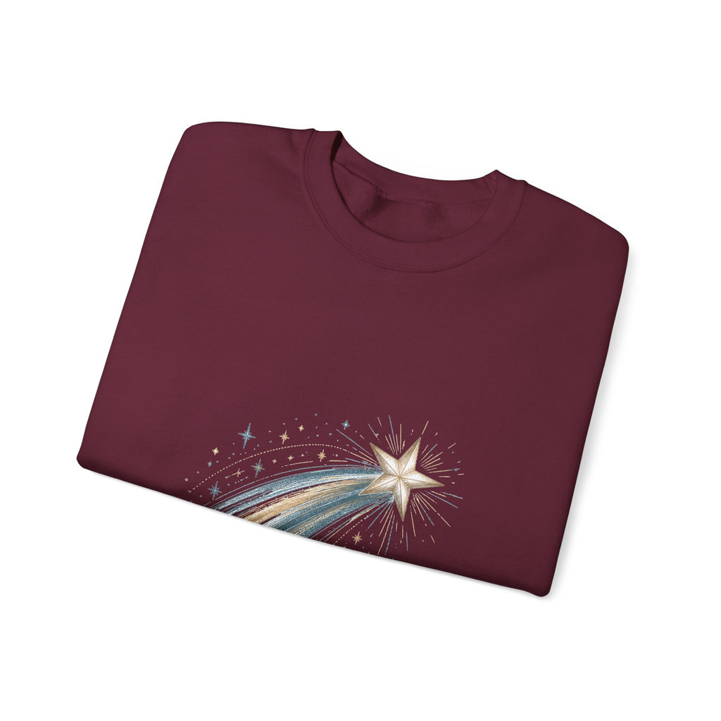 Matching Couple Sweatshirt - Shooting Star & North Star Matching Couple Crewneck Sweatshirt Hand-Drawn Art His Hers Best Friend Gift - Design A