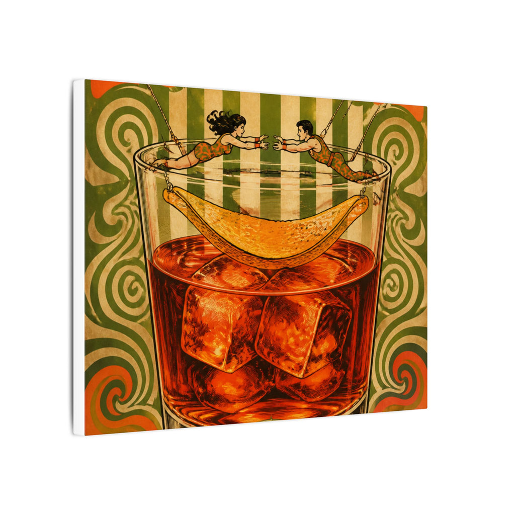 Negroni Trapeze Act Wall Art Canvas 24×36 Psychedelic Dining Room Decor Maximalist Print